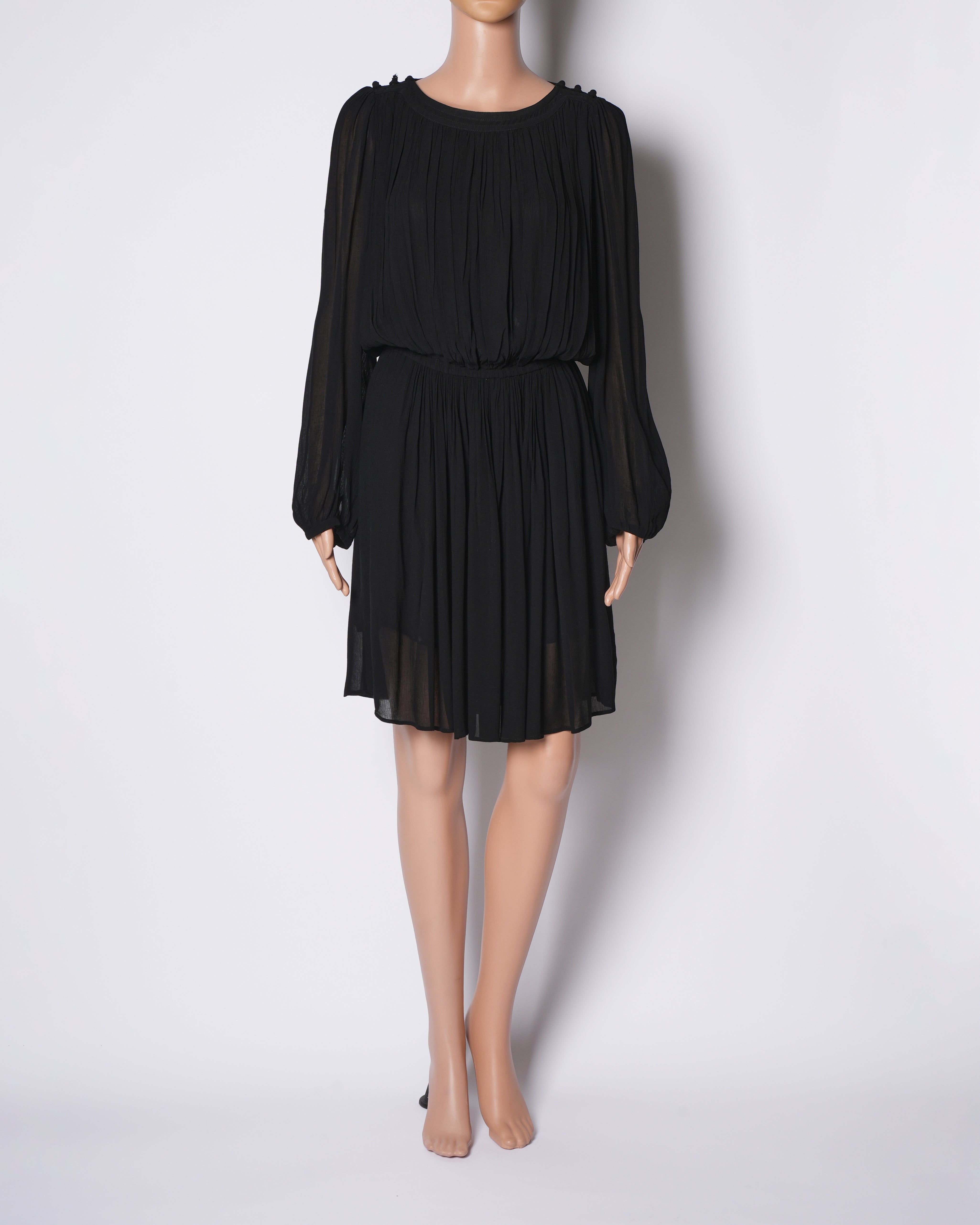 Isabel Marant Etoile Black Knee Length Gathered Dress