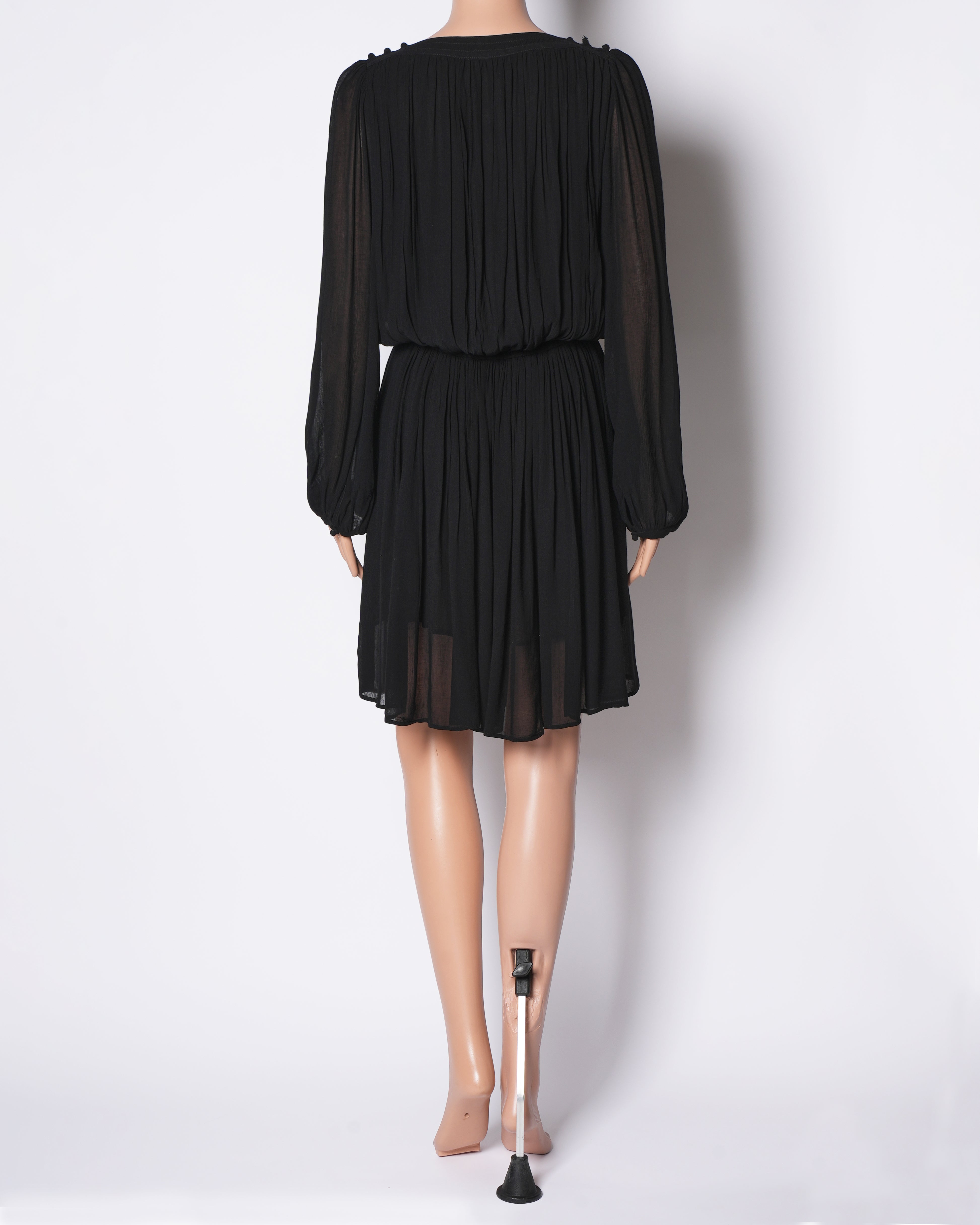 Isabel Marant Etoile Black Knee Length Gathered Dress