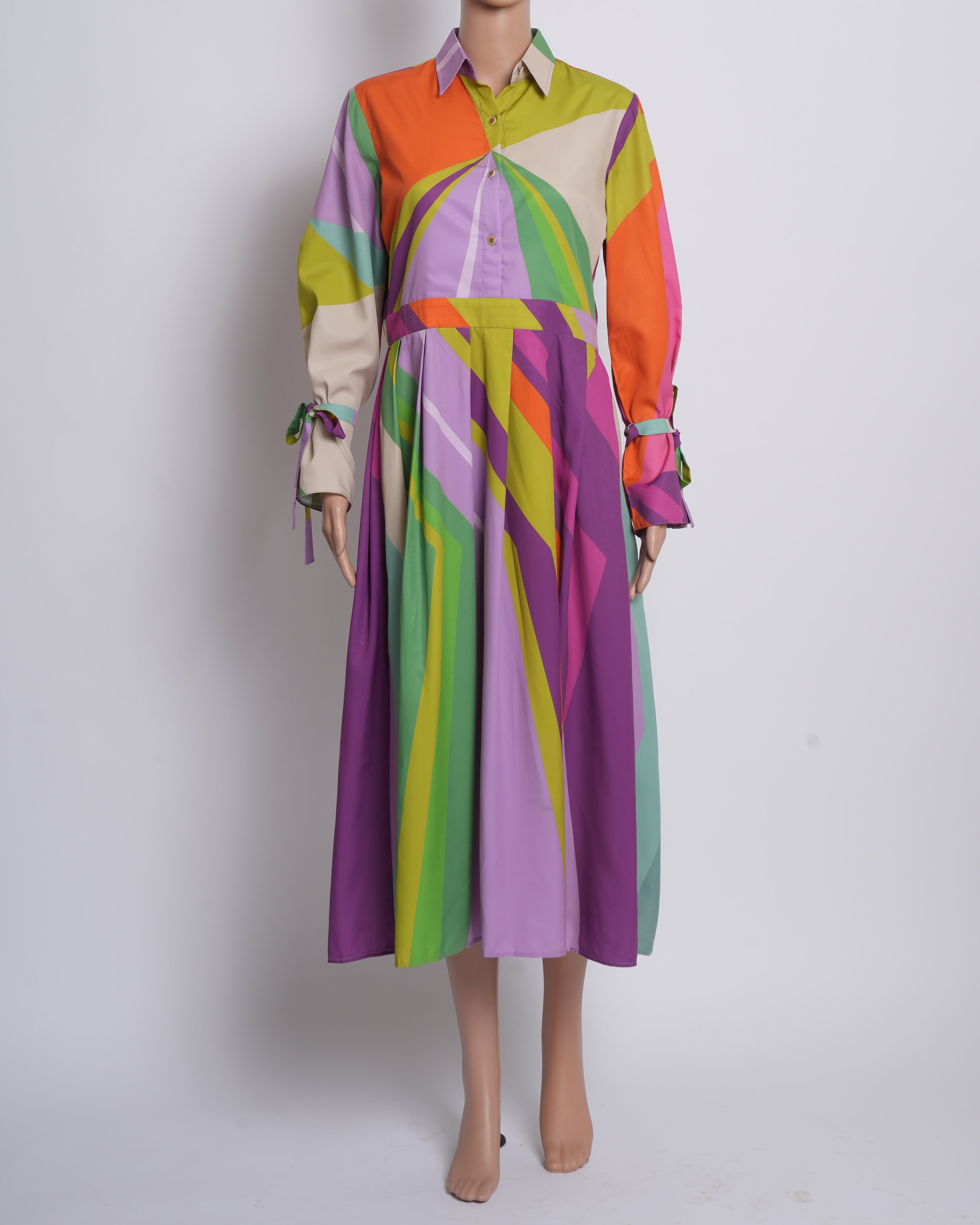 Siddharth Bansal Geometric Multicolor Maxi Dress