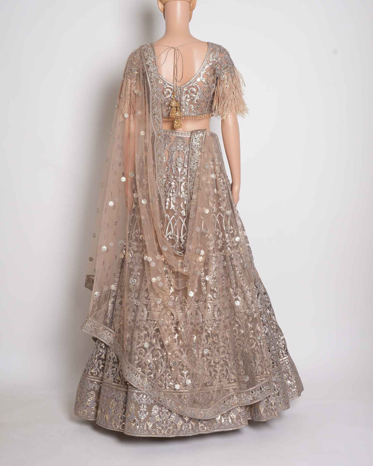 Falguni Shane Peacock embroidered lehenga custom feather detailing