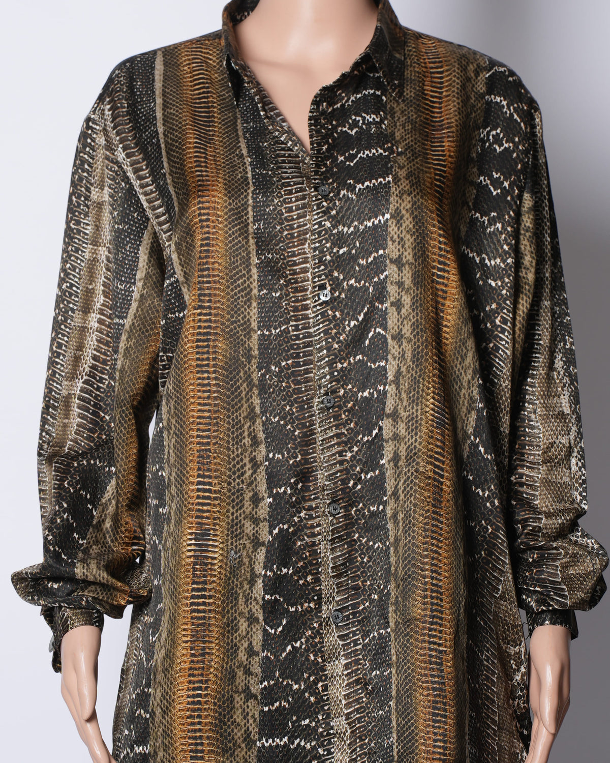 Roberto Cavalli Reptile Print Button-Down Shirt