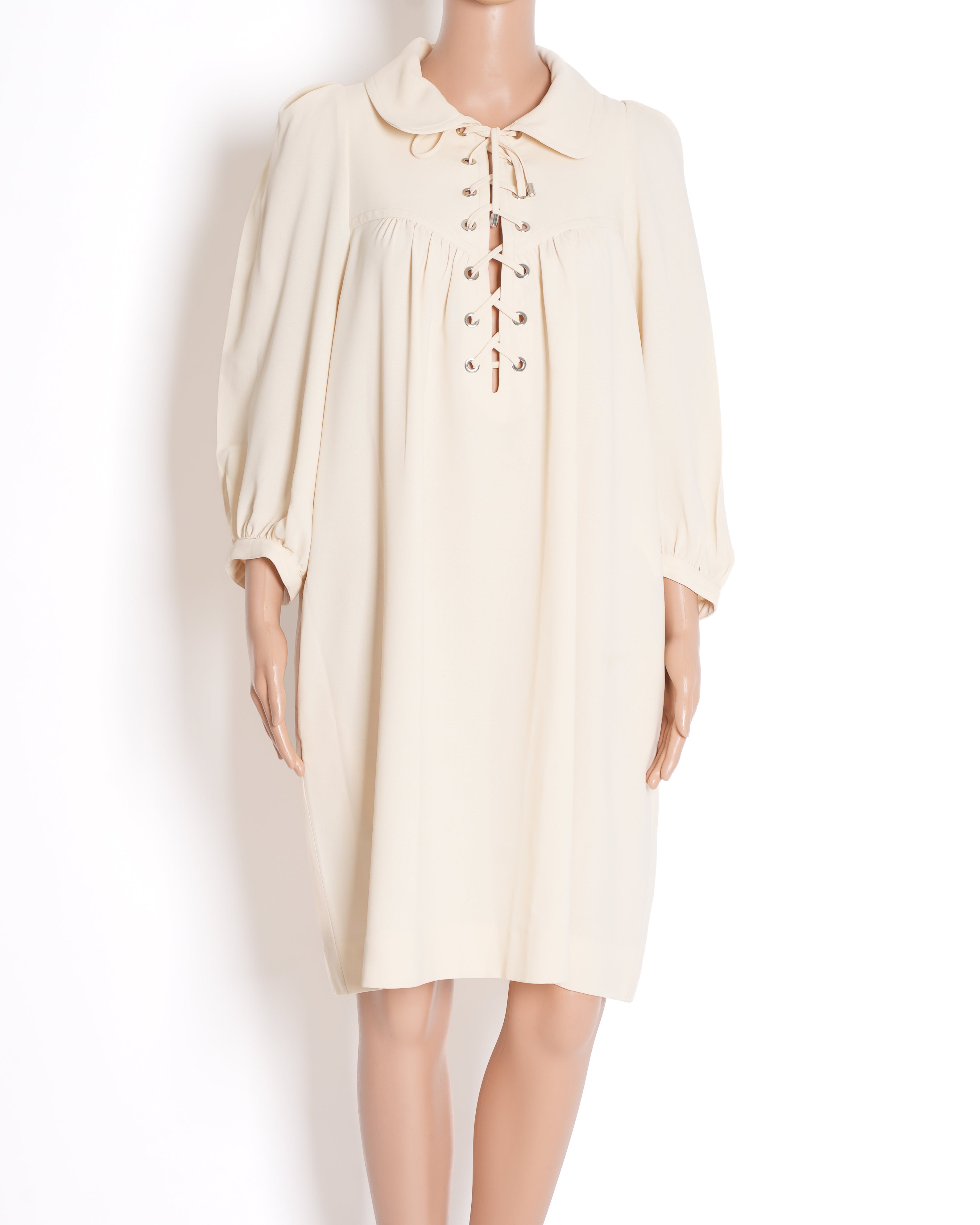See by Chloé Lace-Up Crêpe Dress