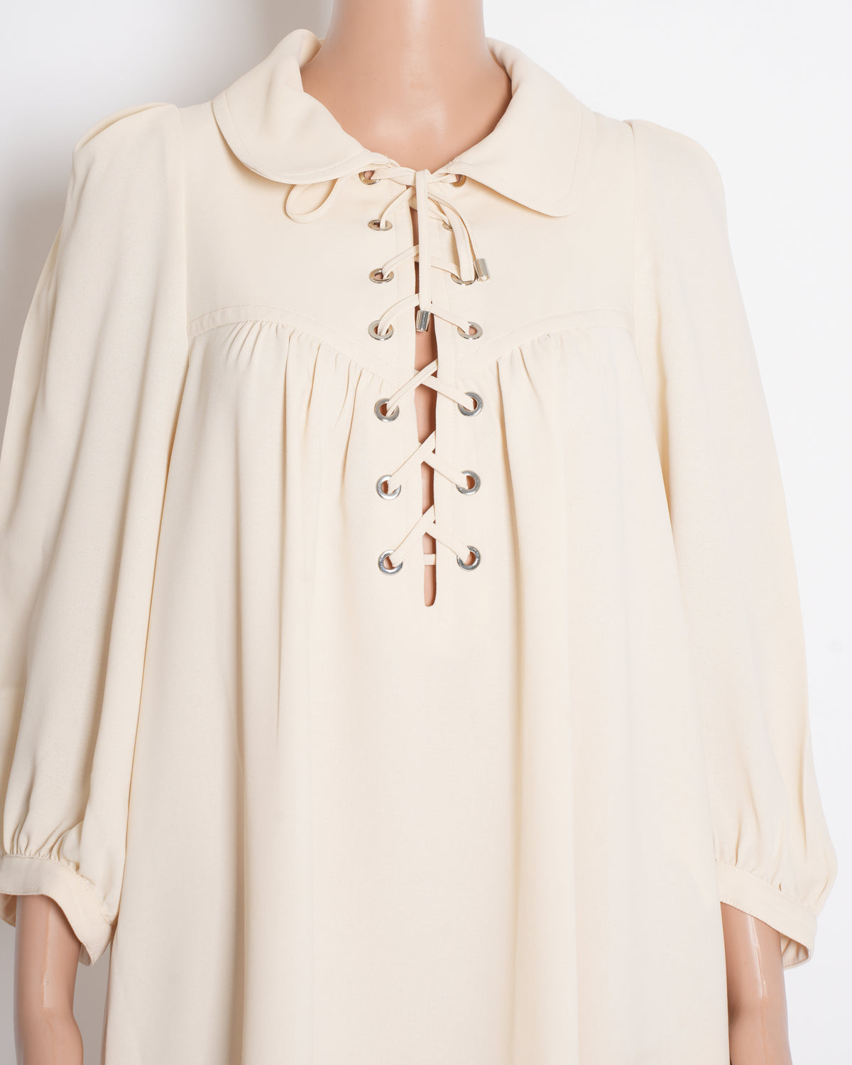 See by Chloé Lace-Up Crêpe Dress