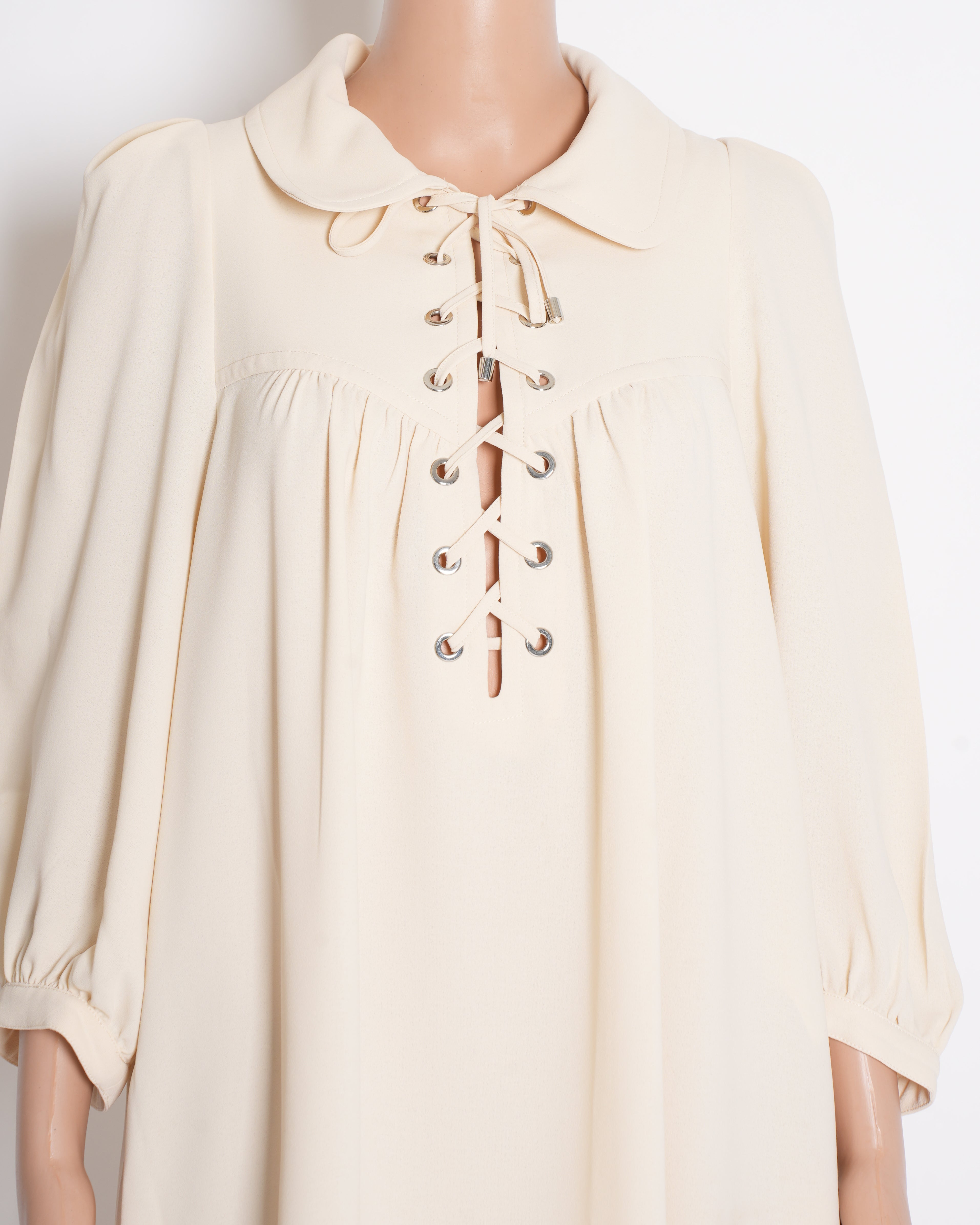 See by Chloé Lace-Up Crêpe Dress