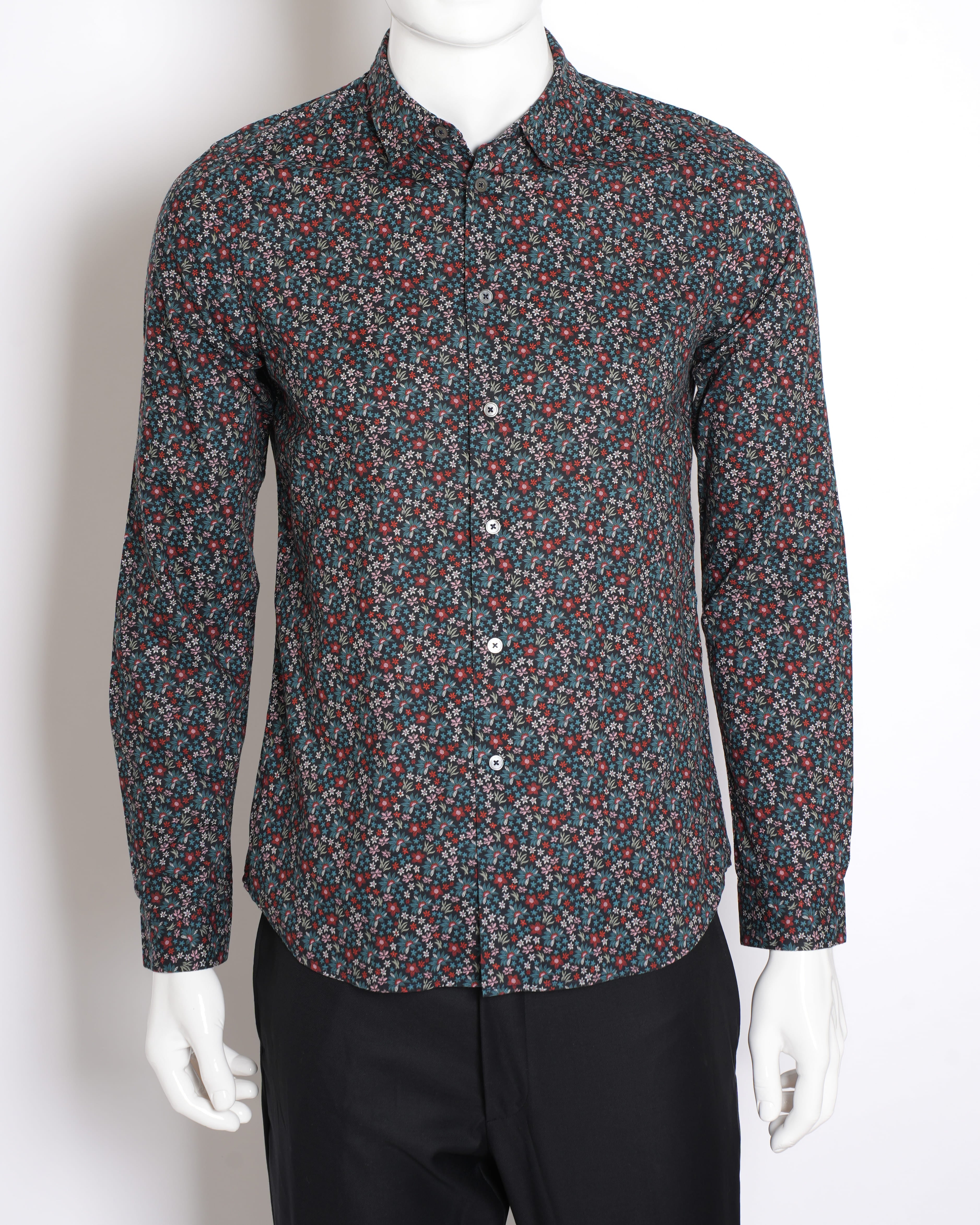 Paul Smith Multicolour Printed Men's Buttondown Floral Fullsleeve Shirt