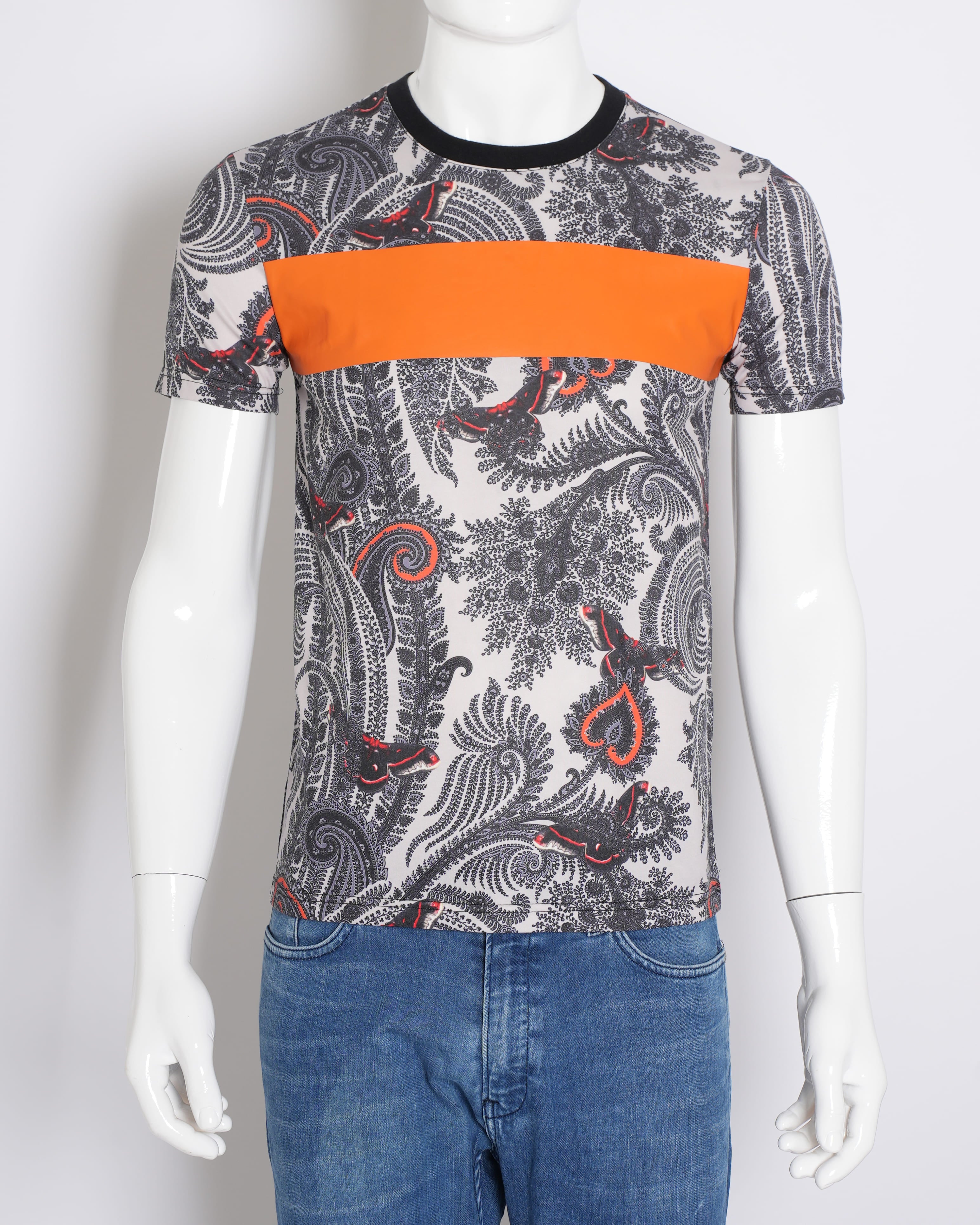 New  Givenchy Paisley Print Cotton Crew Neck Half Sleeve T-Shirt