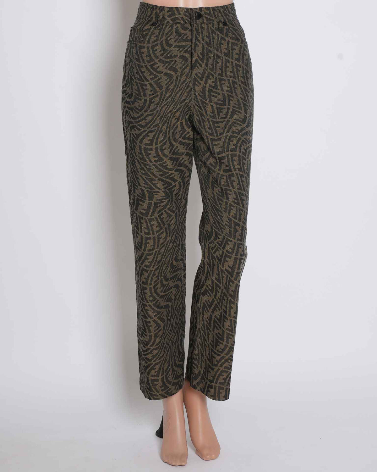 Fendi Monogram Women's Straight Fit Pants