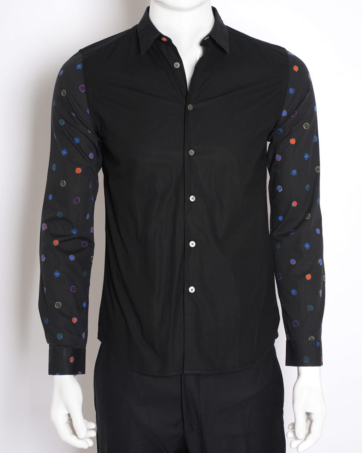 Paul Smith Multicolour Polka Dot Printed Sleeves Men's Buttondown Shirt