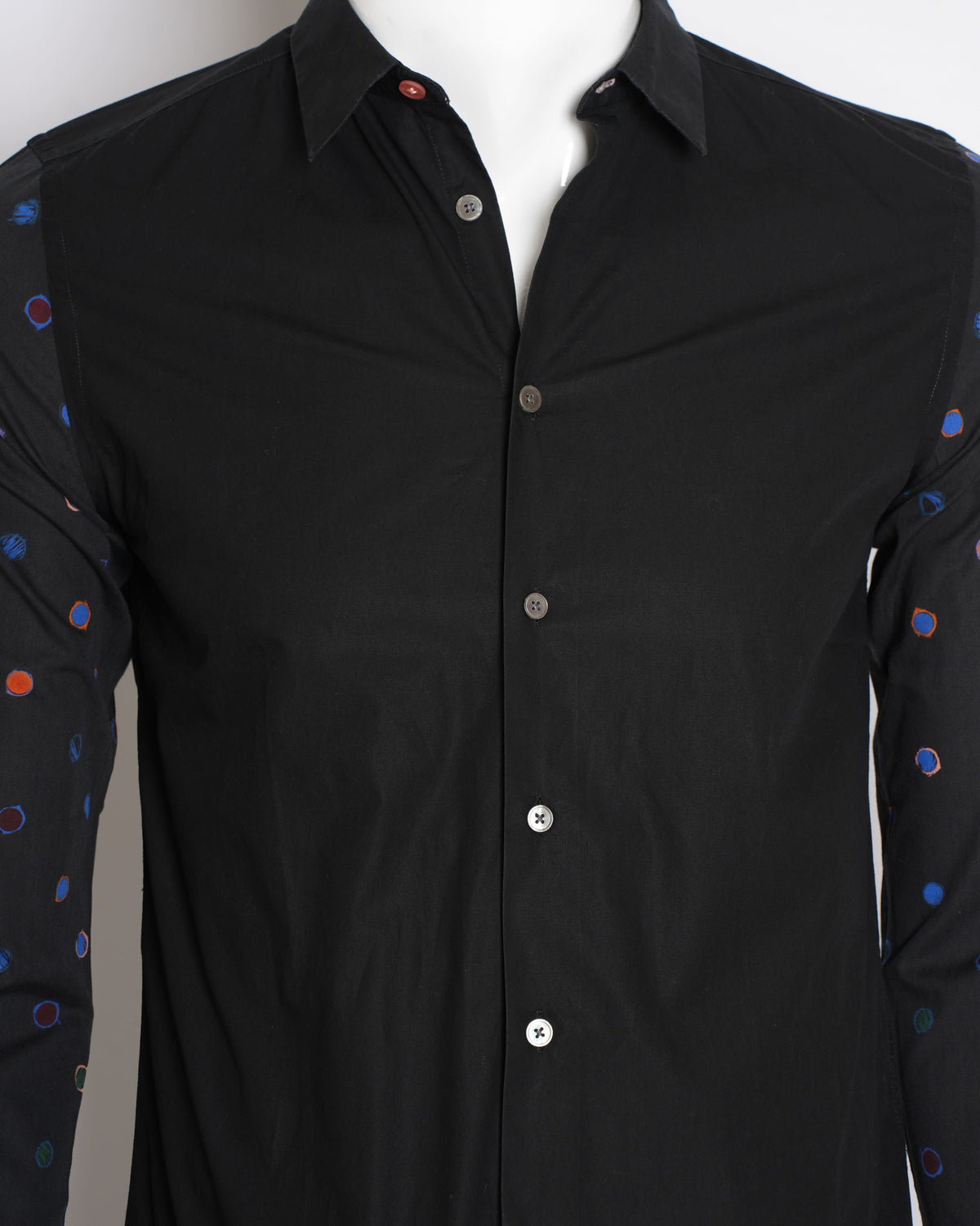 Paul Smith Multicolour Polka Dot Printed Sleeves Men's Buttondown Shirt