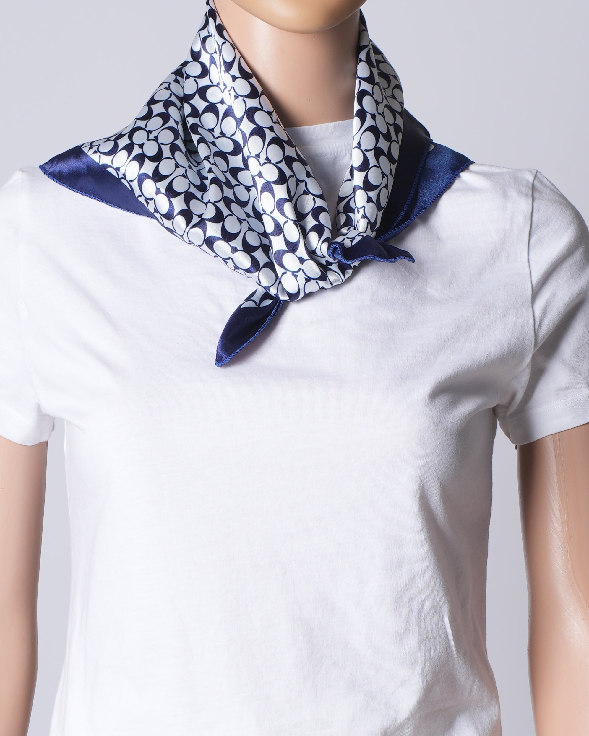 Coach Blue Monogram Printed Scarf