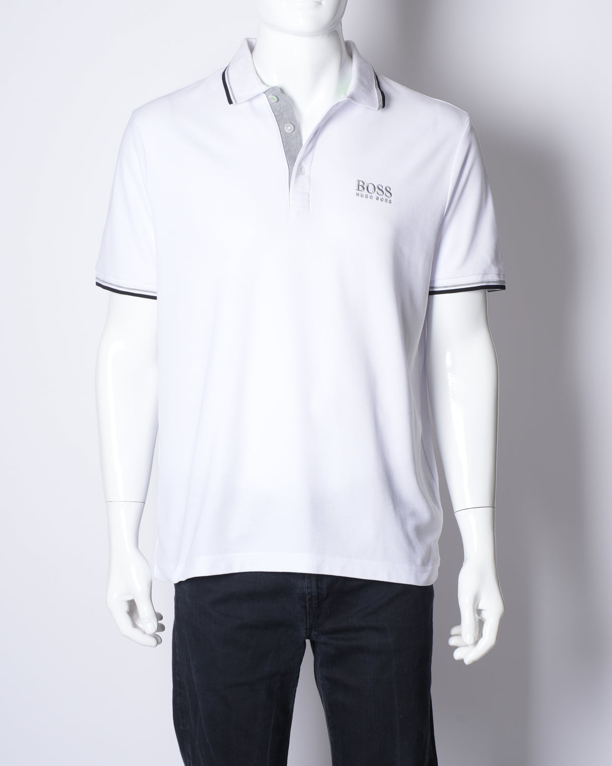 Hugo Boss White Polo Neck T-Shirt