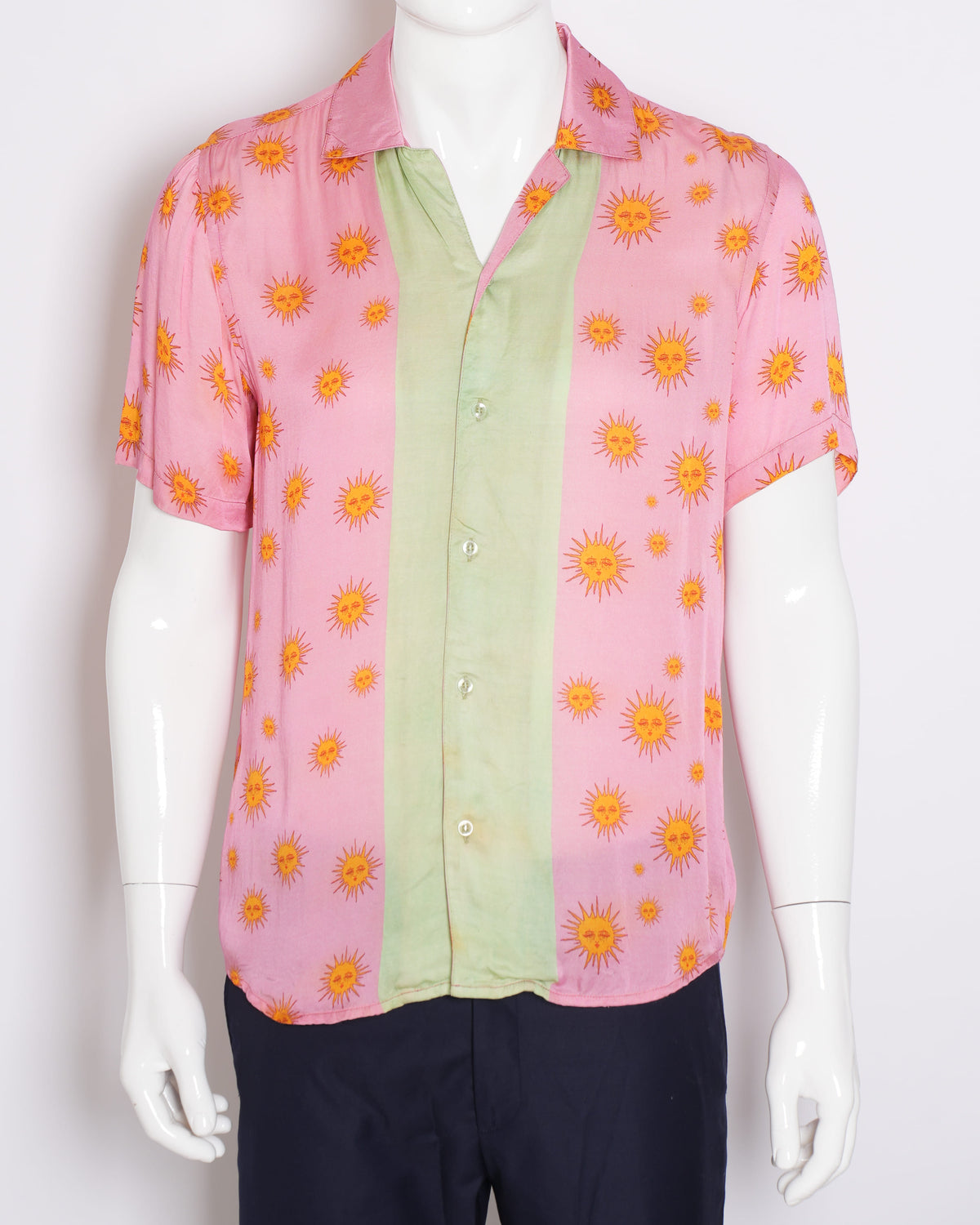 Triune Printed Button Down Half Sleeve Shirt