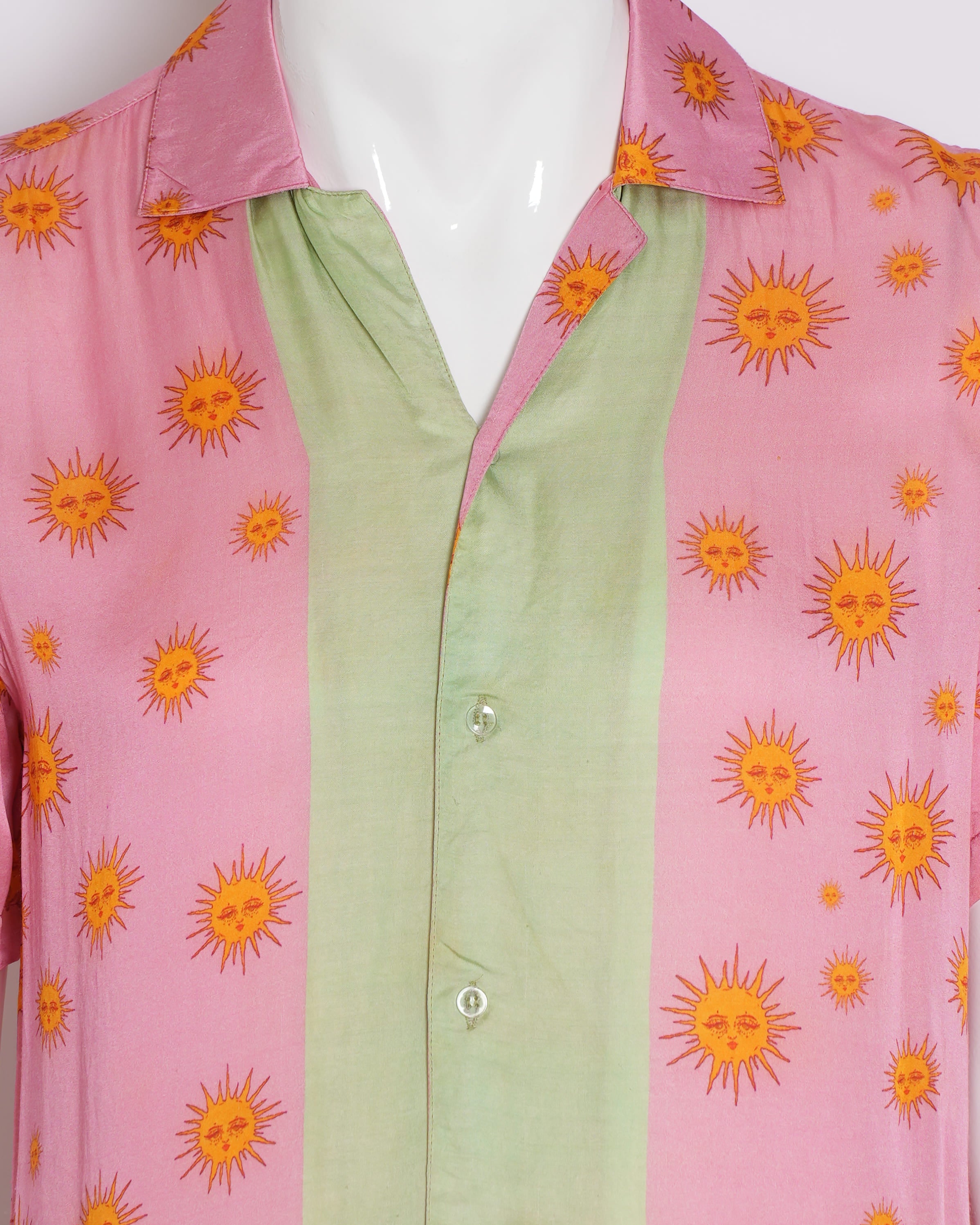 Triune Printed Button Down Half Sleeve Shirt