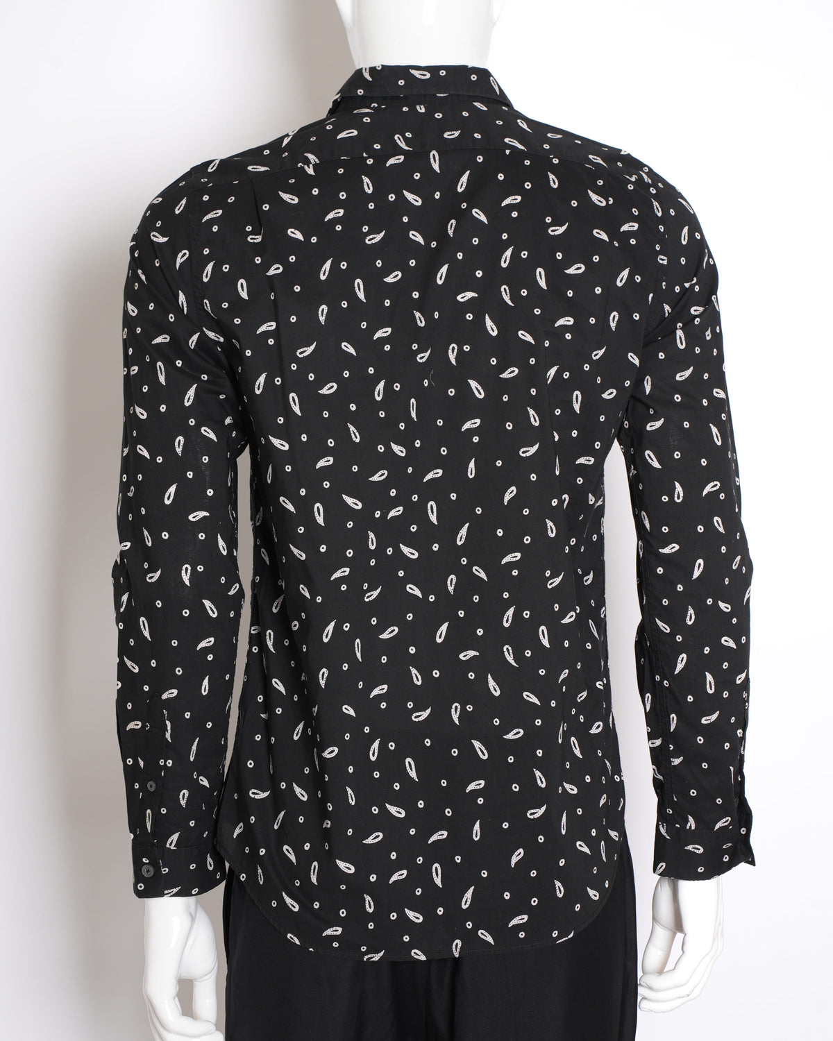 Paul Smith Men's Paisley Printed Button Down Full Sleeve Shirt In Black
