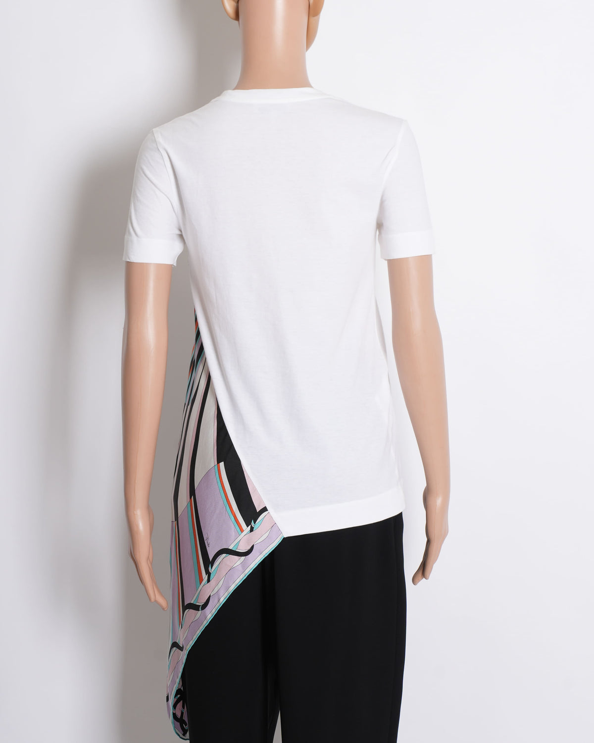 Emilio Pucci Asymmetric Printed Top in White with Multicolour Print