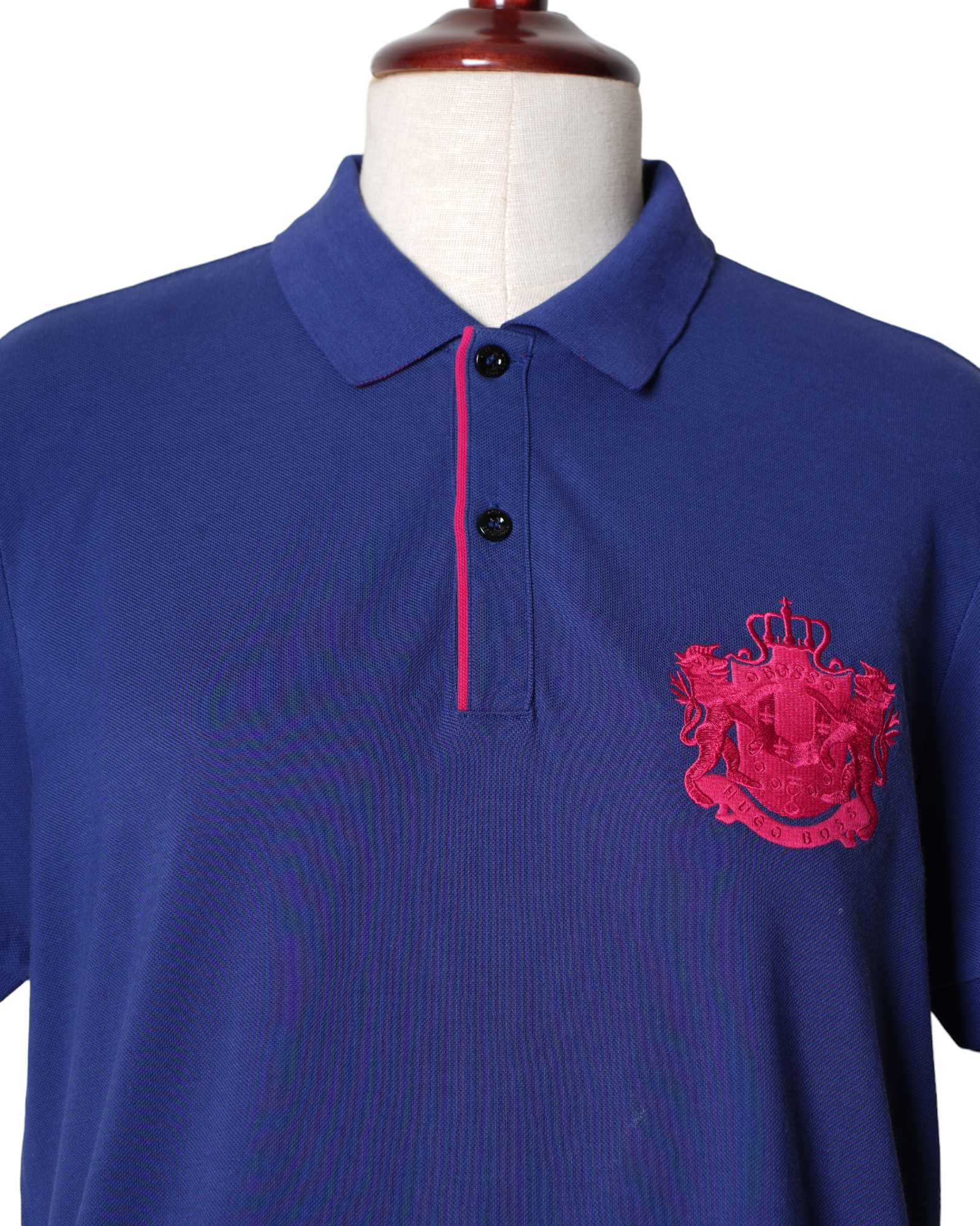 Boss Blue T-shirt With Hot Pink Detailing