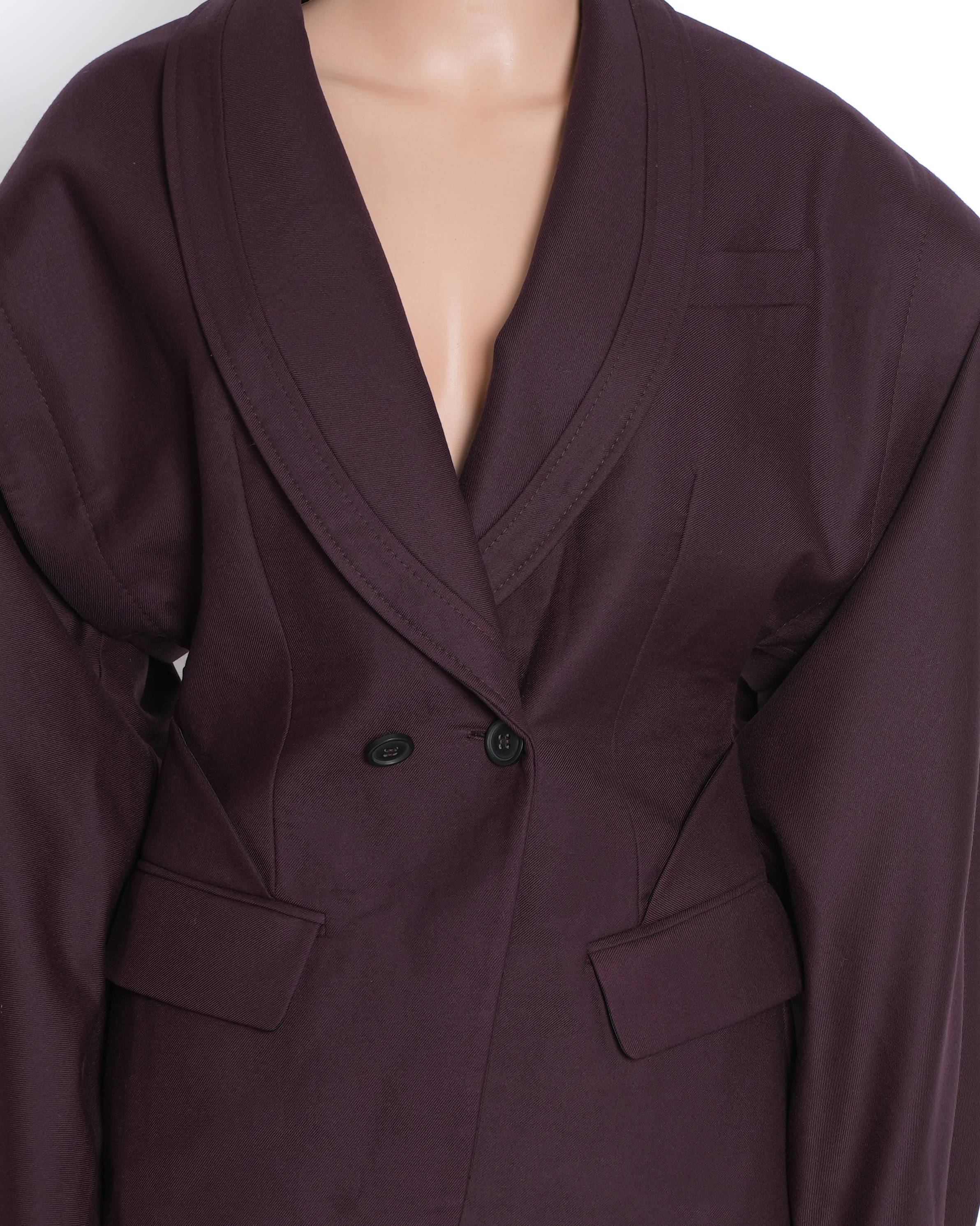 New Situationist Burgundy Wool Blazer Women's