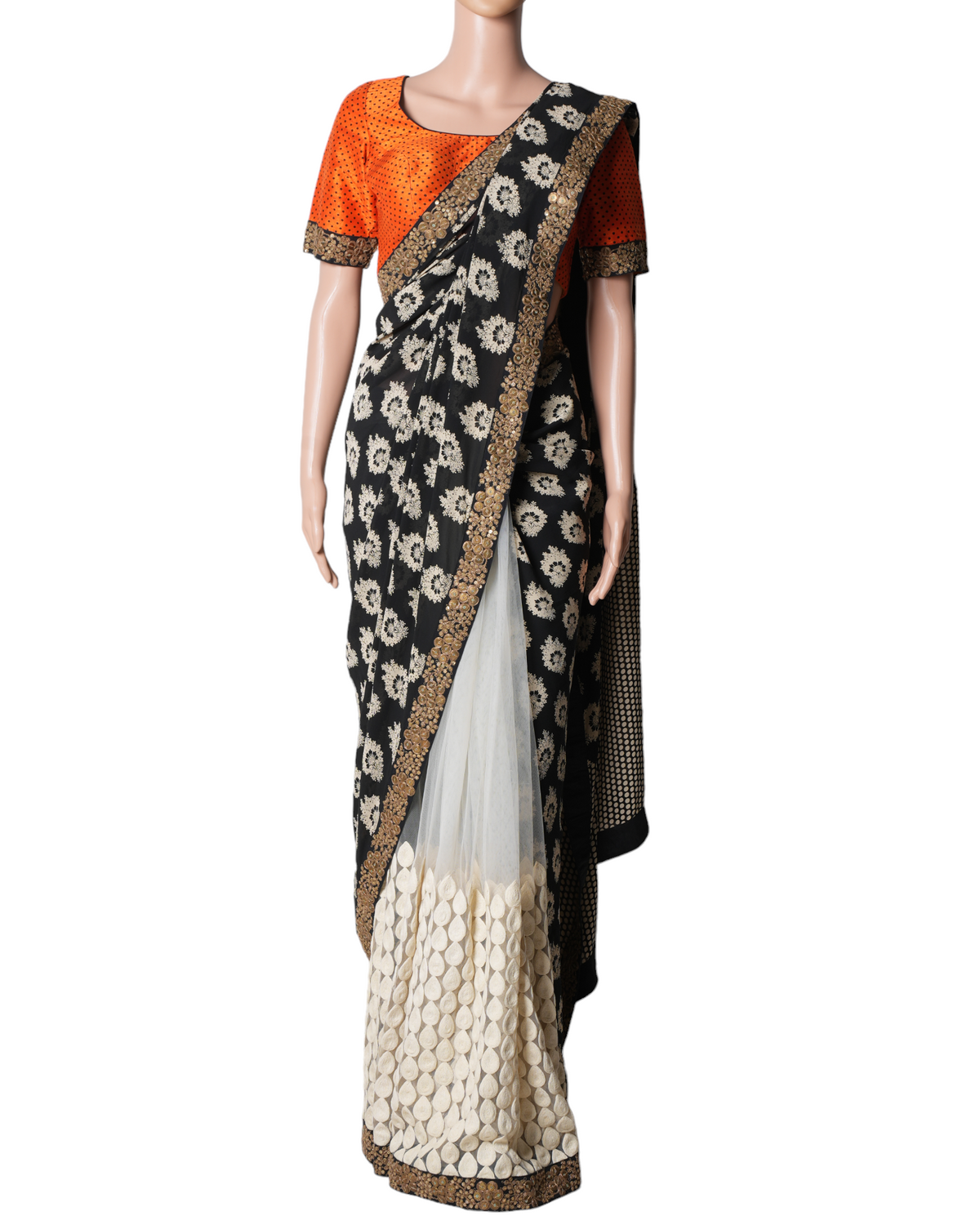 Sabyasachi Saree In White & Black