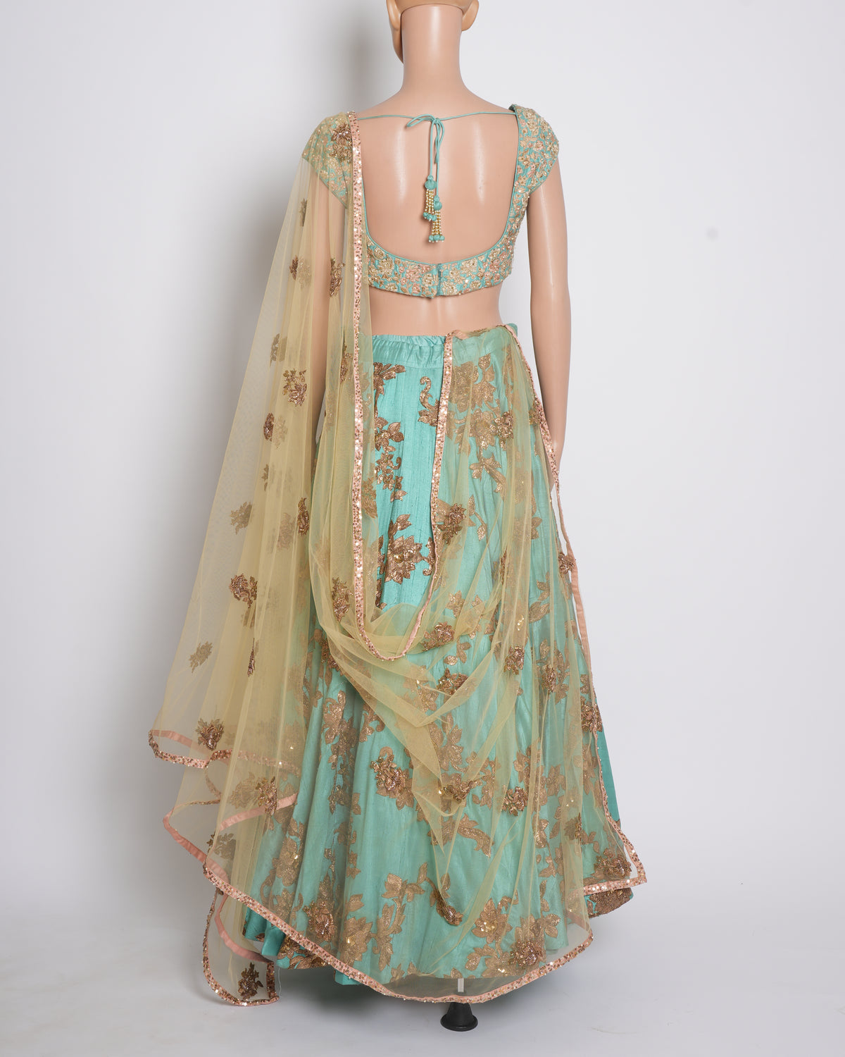Shyamal & Bhumika teal embroidered lehenga set