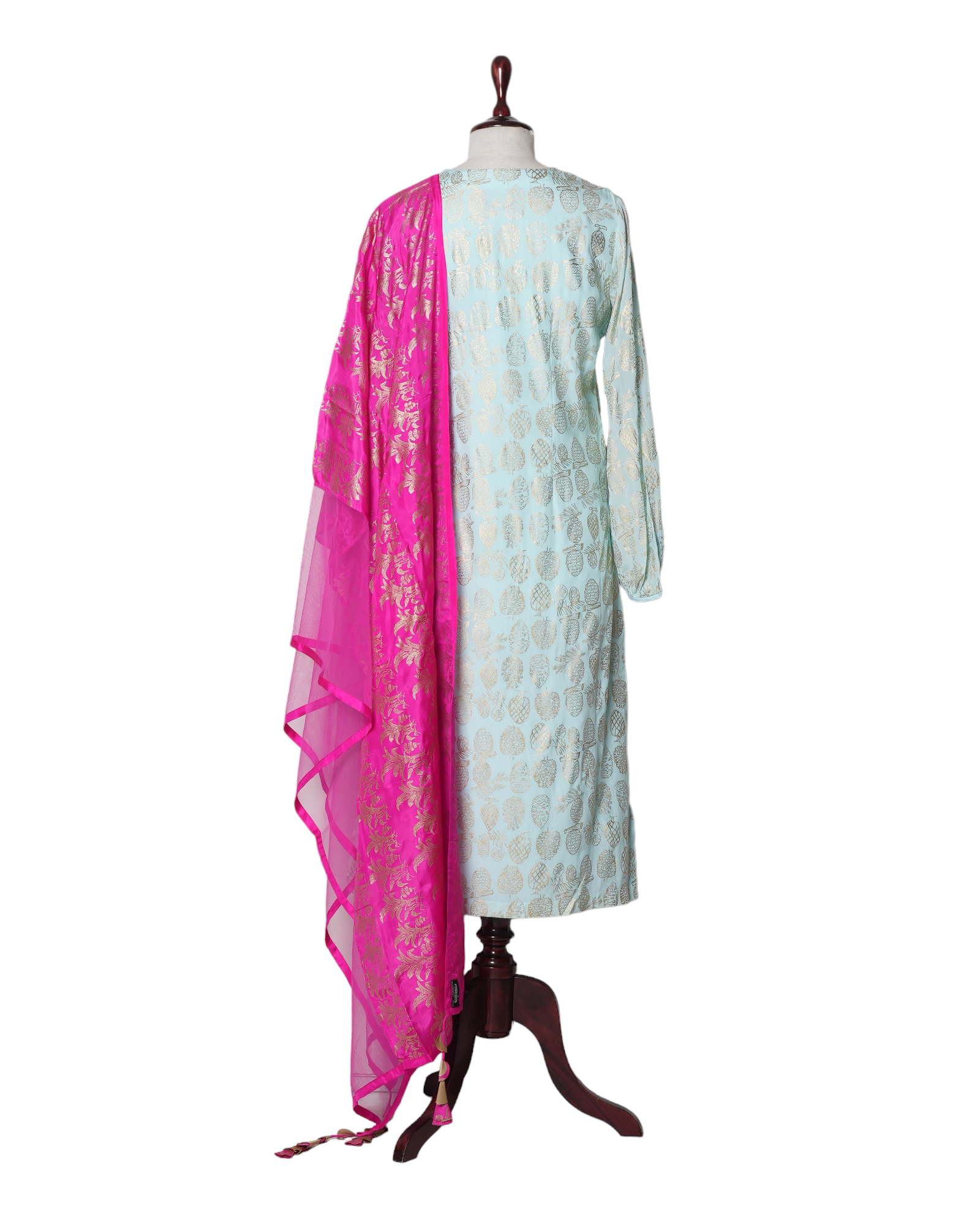 Masaba Sage Green Kurta, Palazzo & Dupatta Set