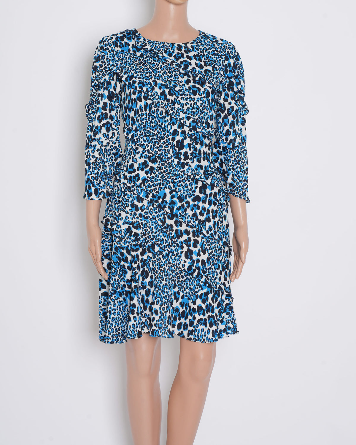 Karen Millen Printed Dress With Frill Detailing