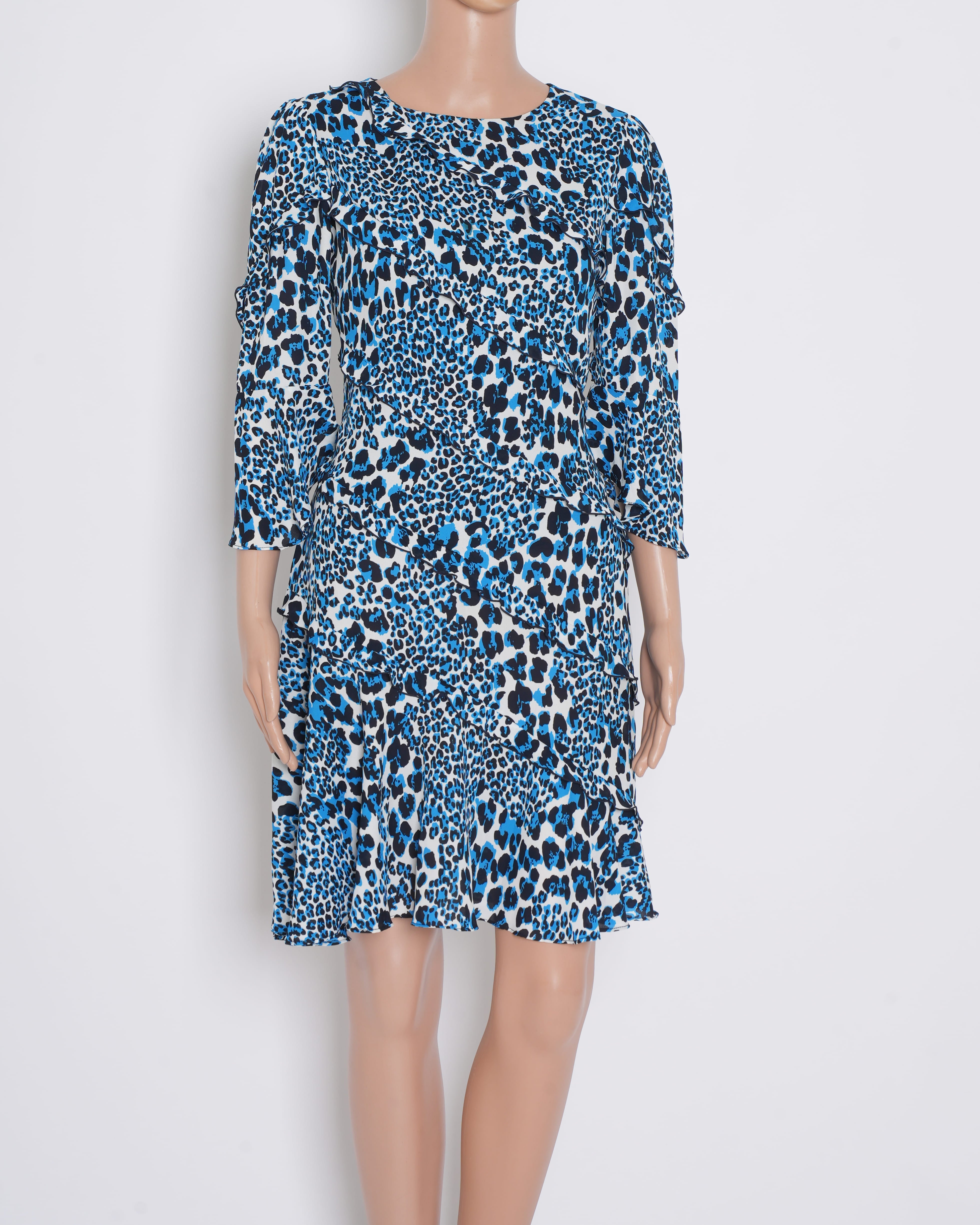 Karen Millen Printed Dress With Frill Detailing