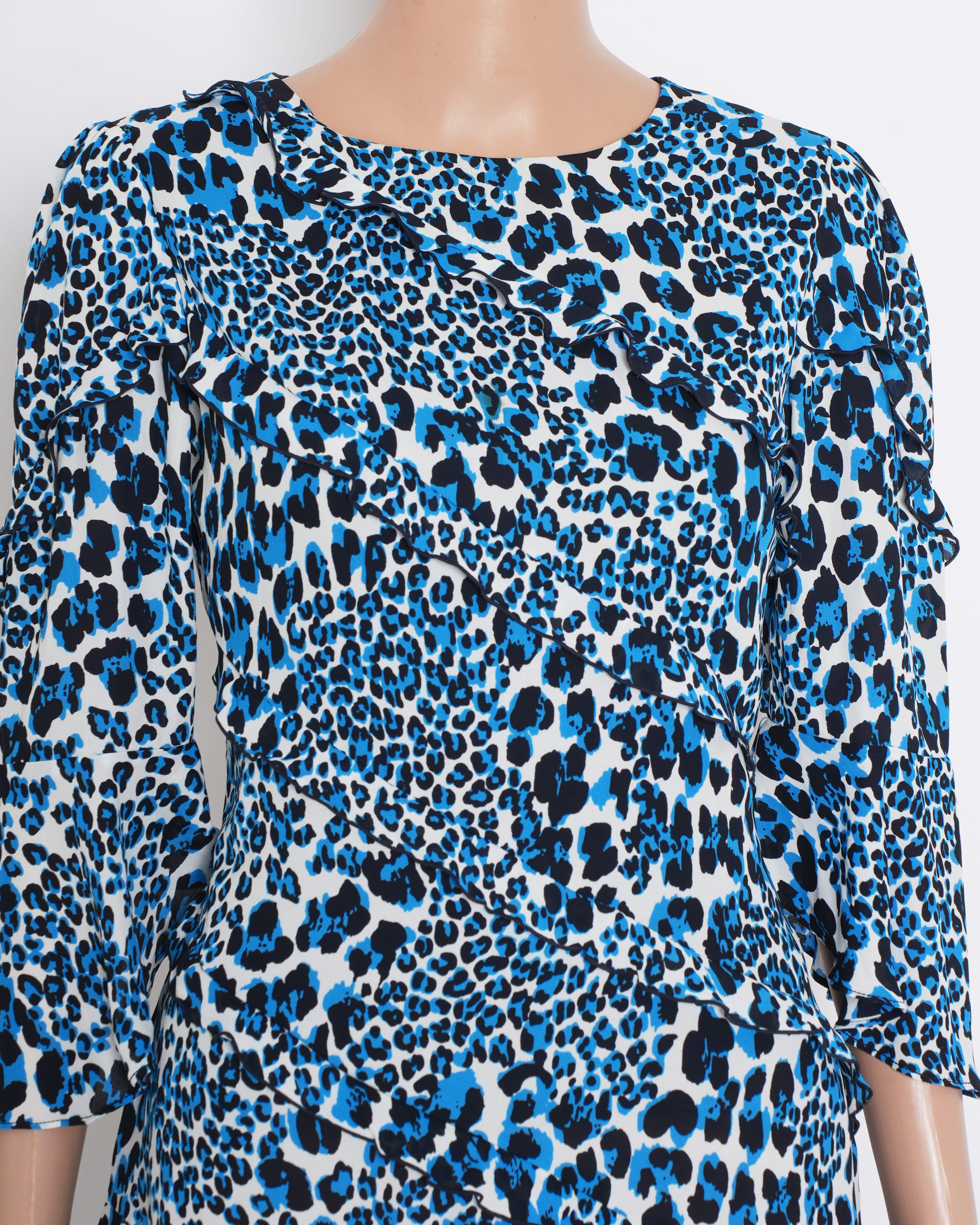 Karen Millen Printed Dress With Frill Detailing