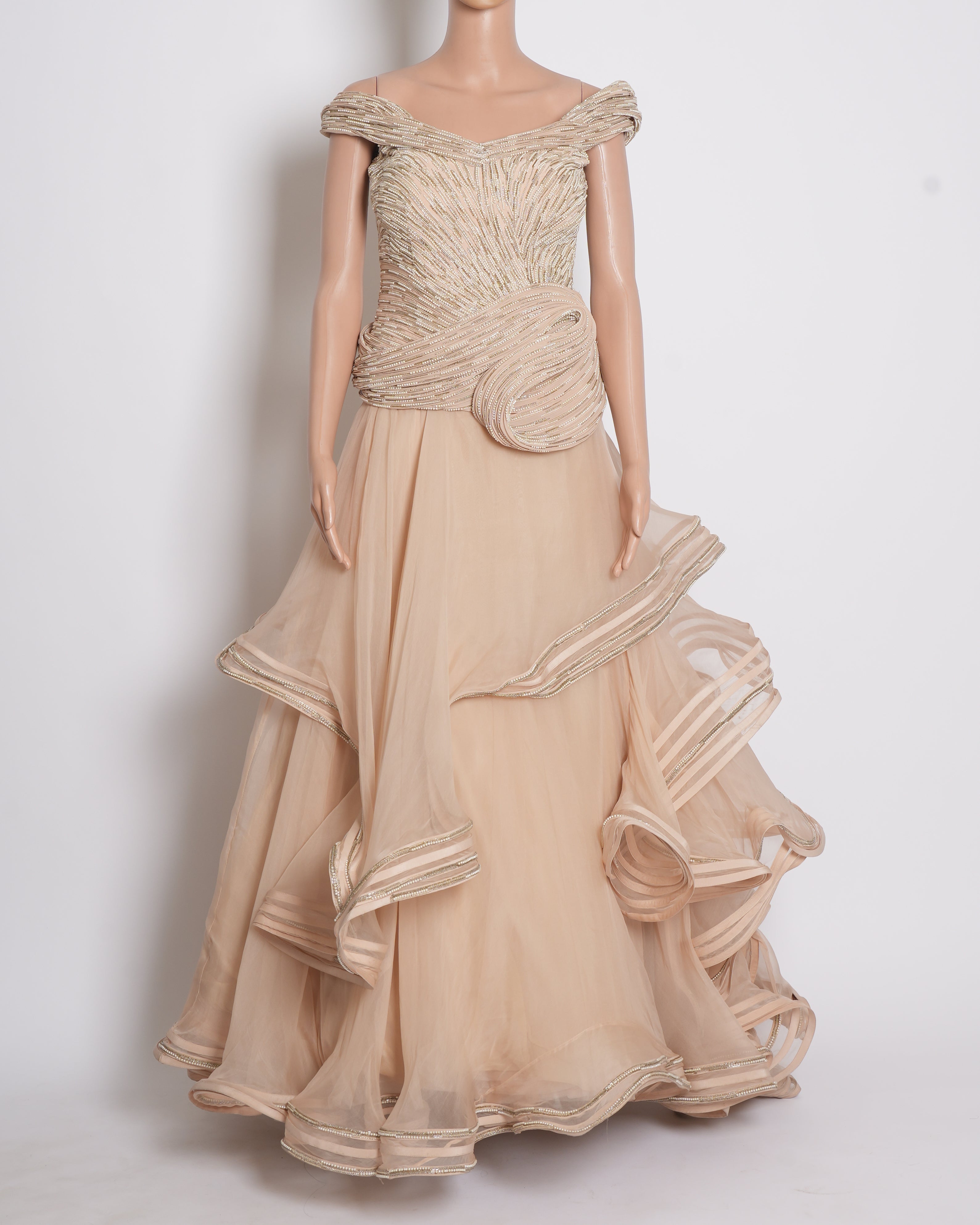 Gaurav gupta ruffle accented lehenga saree