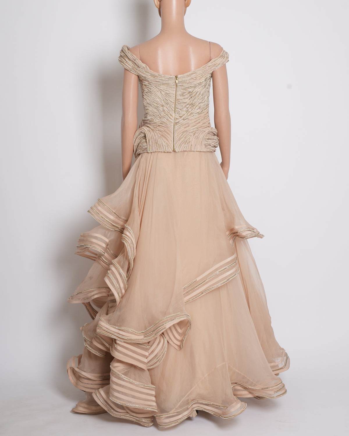 Gaurav gupta ruffle accented lehenga saree