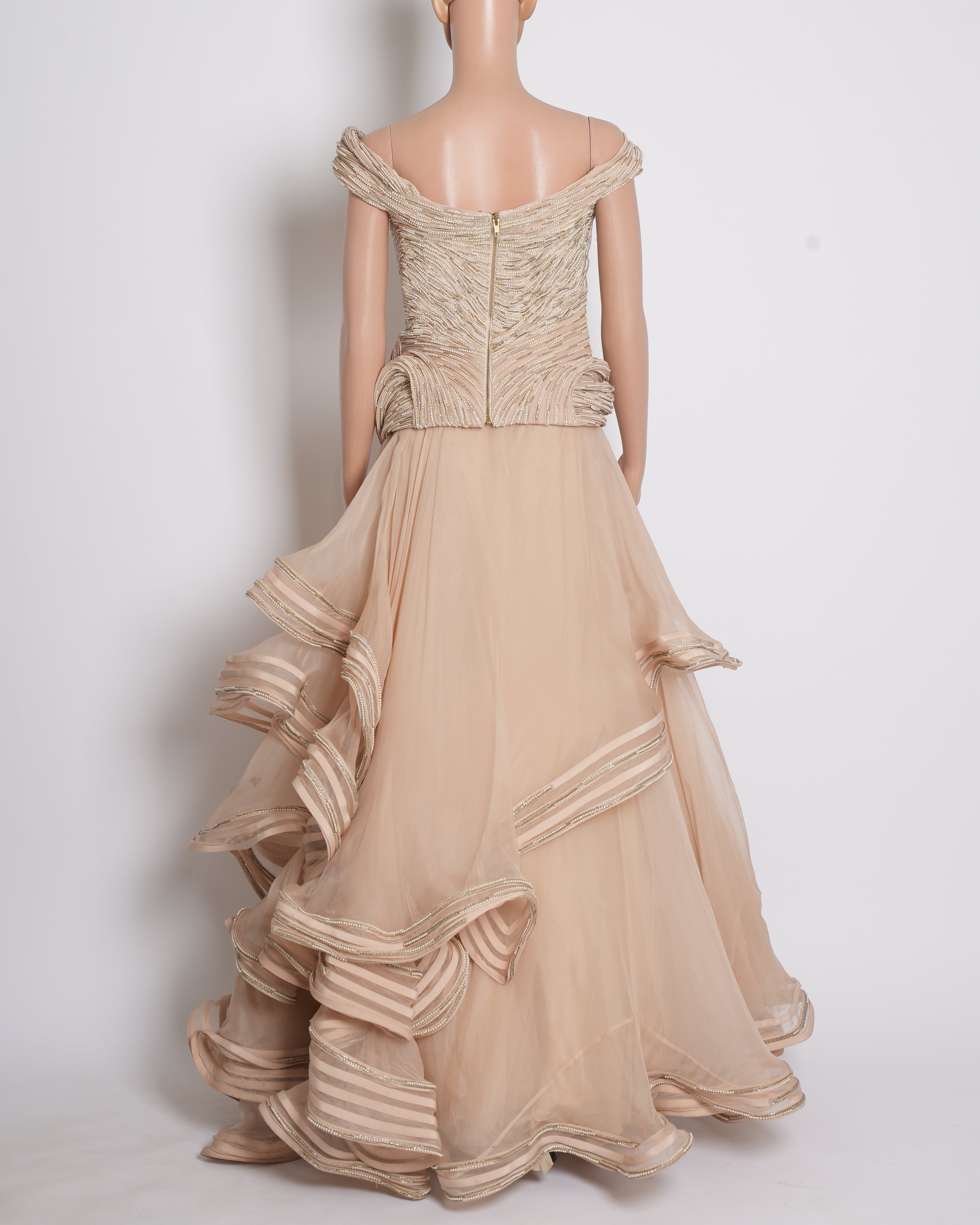 Gaurav gupta ruffle accented lehenga saree