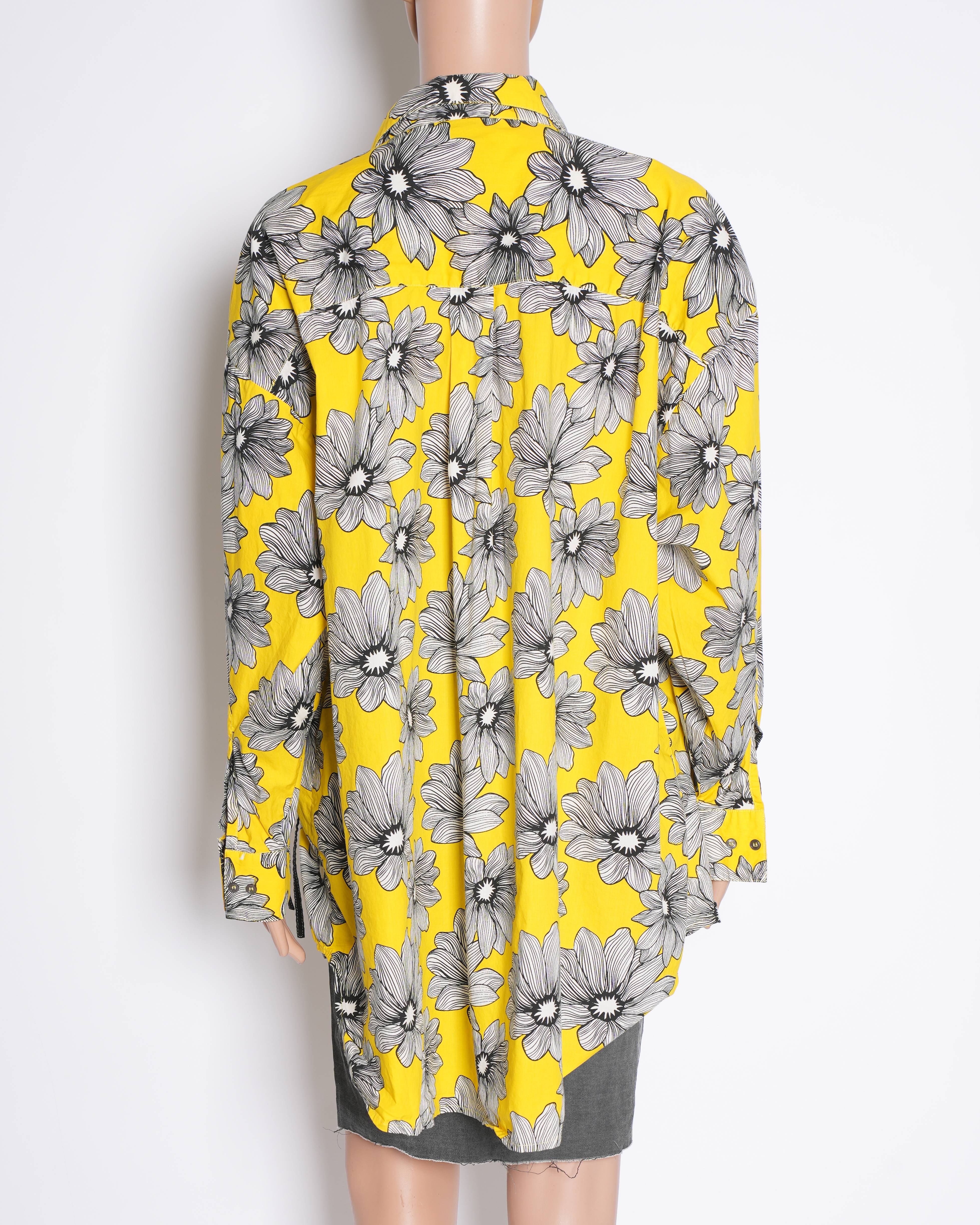 Dhruv Kapoor Floral Button Down Shirt In Yellow