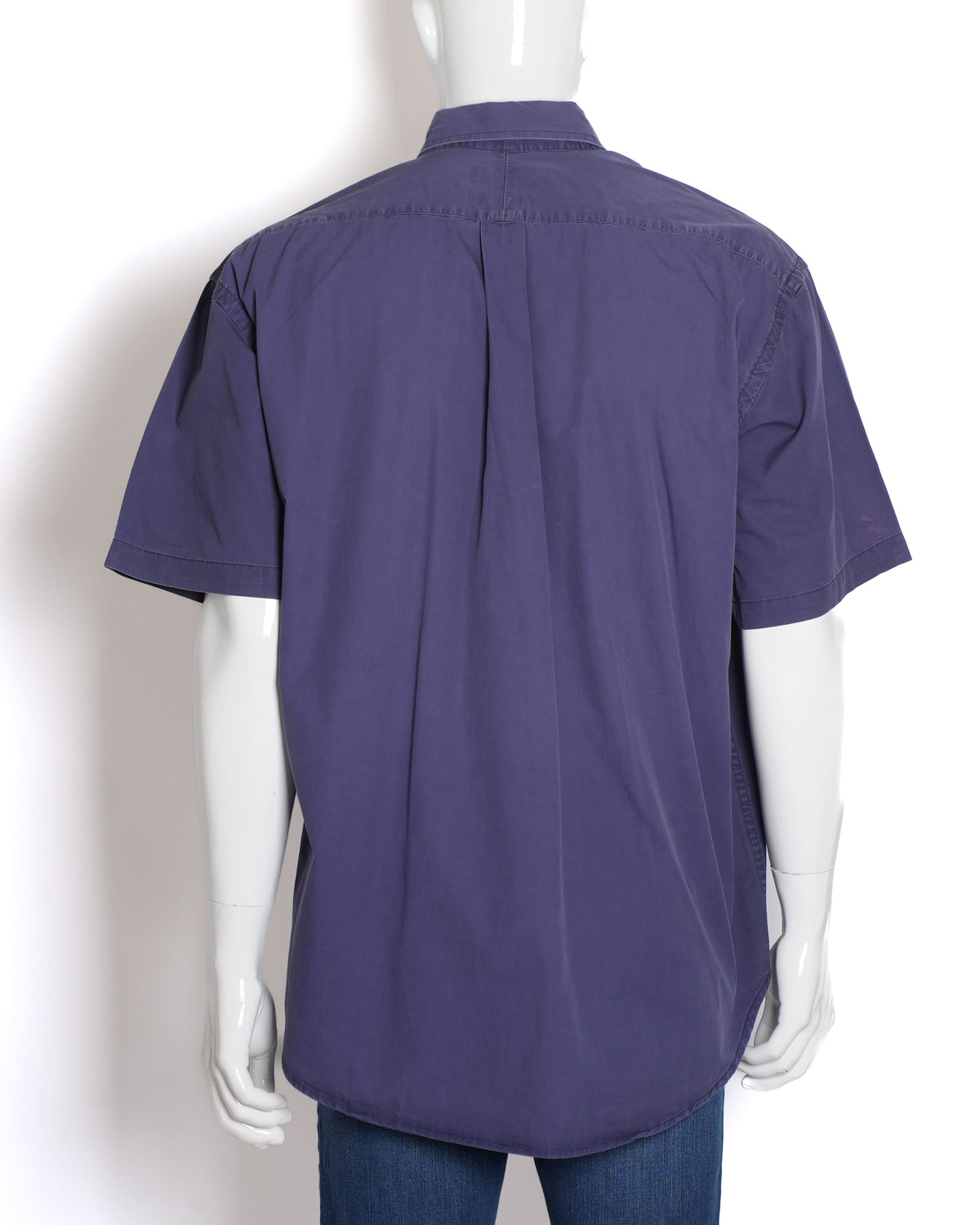 Ralph Lauren Men's Half-Sleeve Button-Down Shirt in Electric Blue