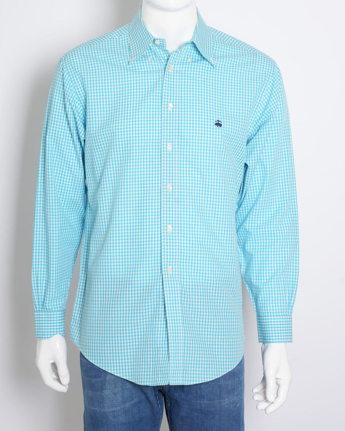 Brooks & Brothers Men's Button Down Full Sleeve Shirt In Blue Checkered