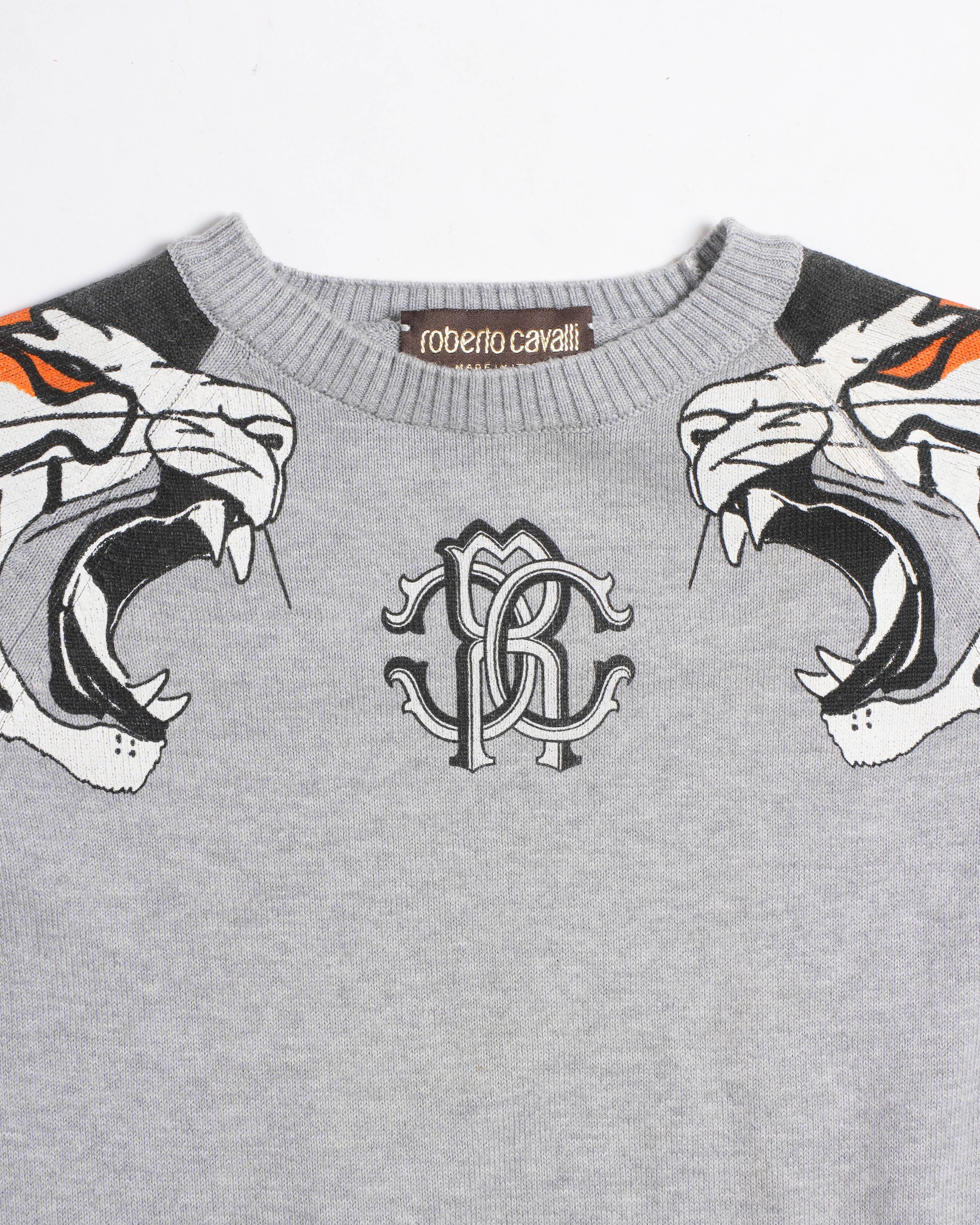 Roberto Cavalli Logo Sweatshirt in Grey for Boys