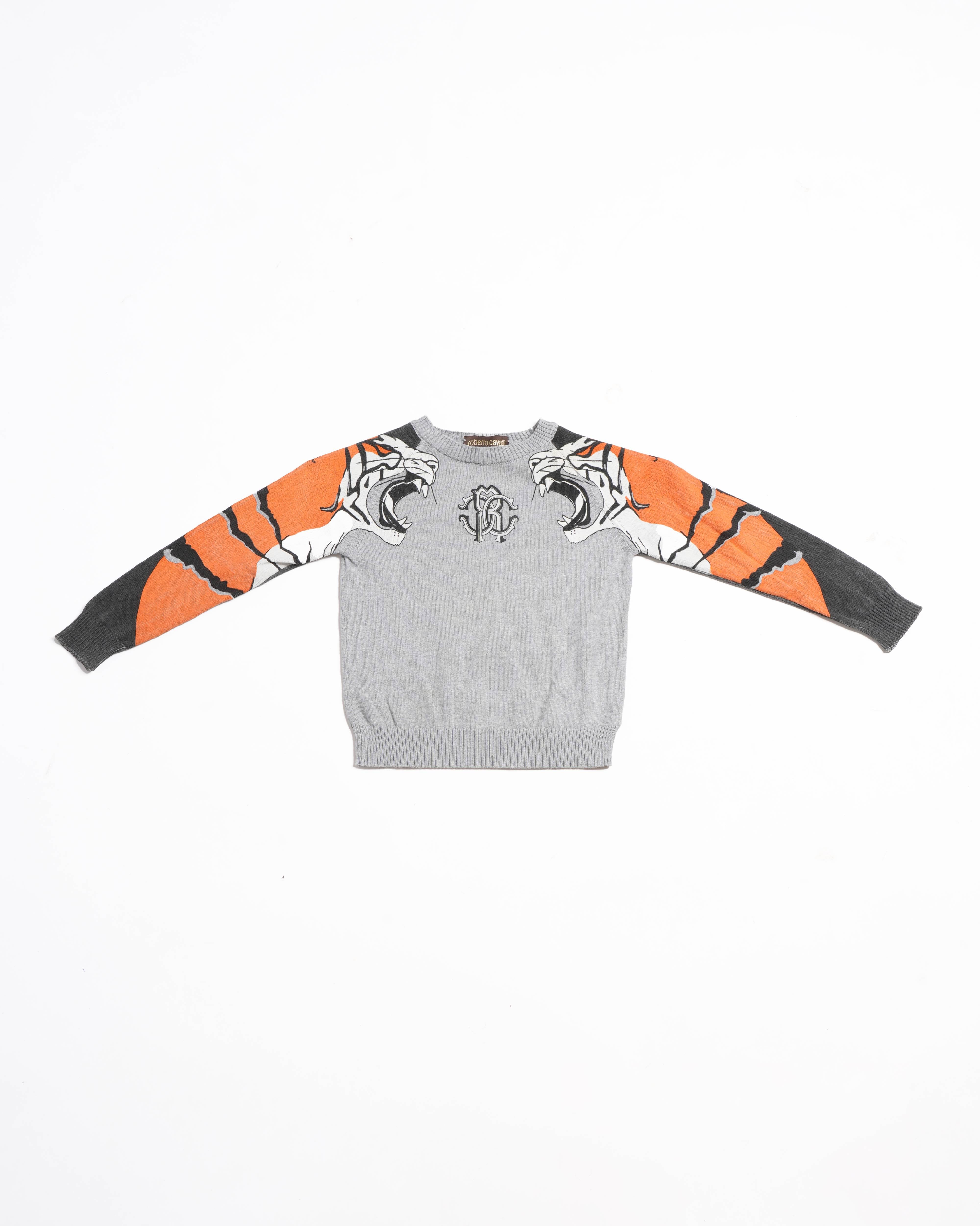 Roberto Cavalli Logo Sweatshirt in Grey for Boys
