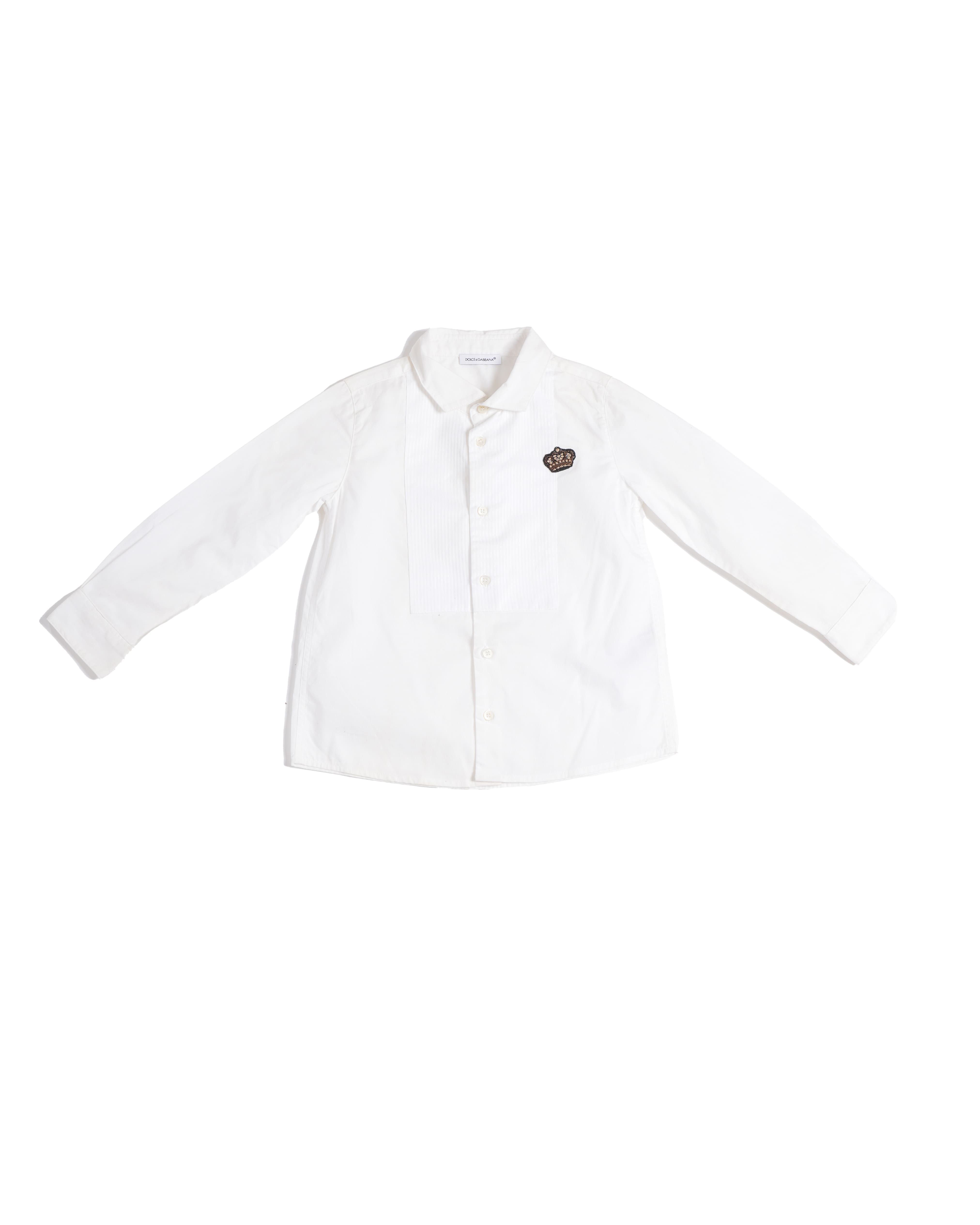 Dolce & Gabbana Kids White Shirt with Crown Patch