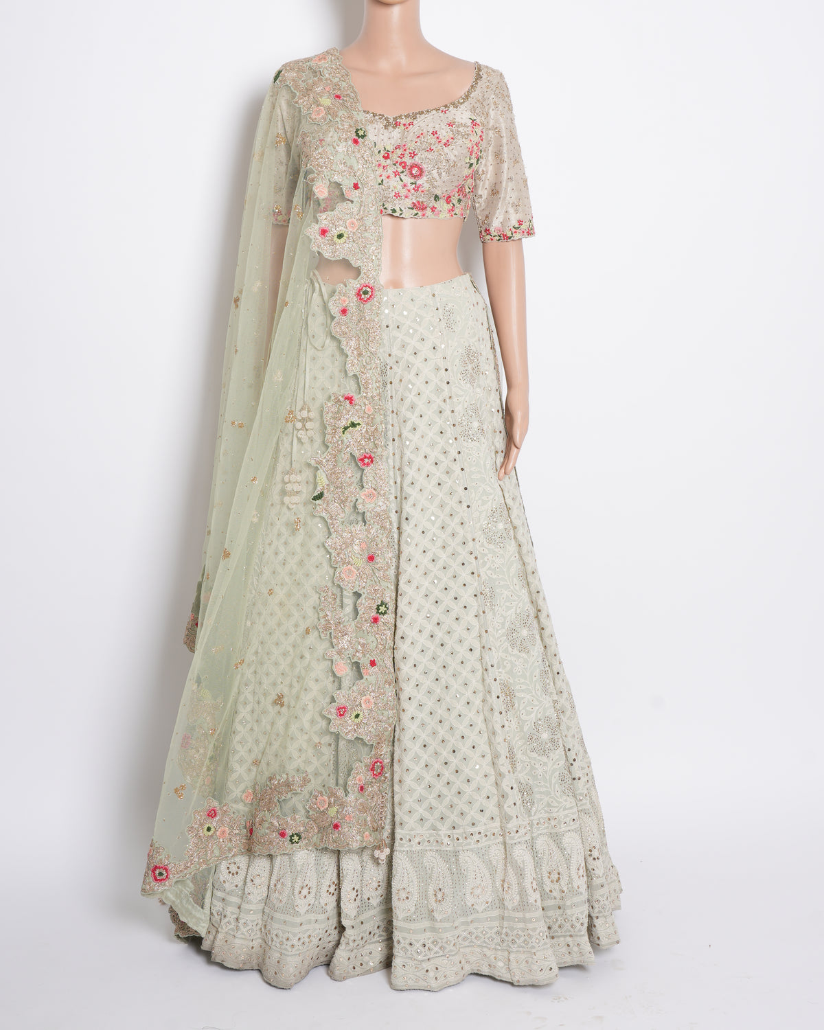 Dolly J Set Of 3 Floral Embroidered Lehenga Set Of 3