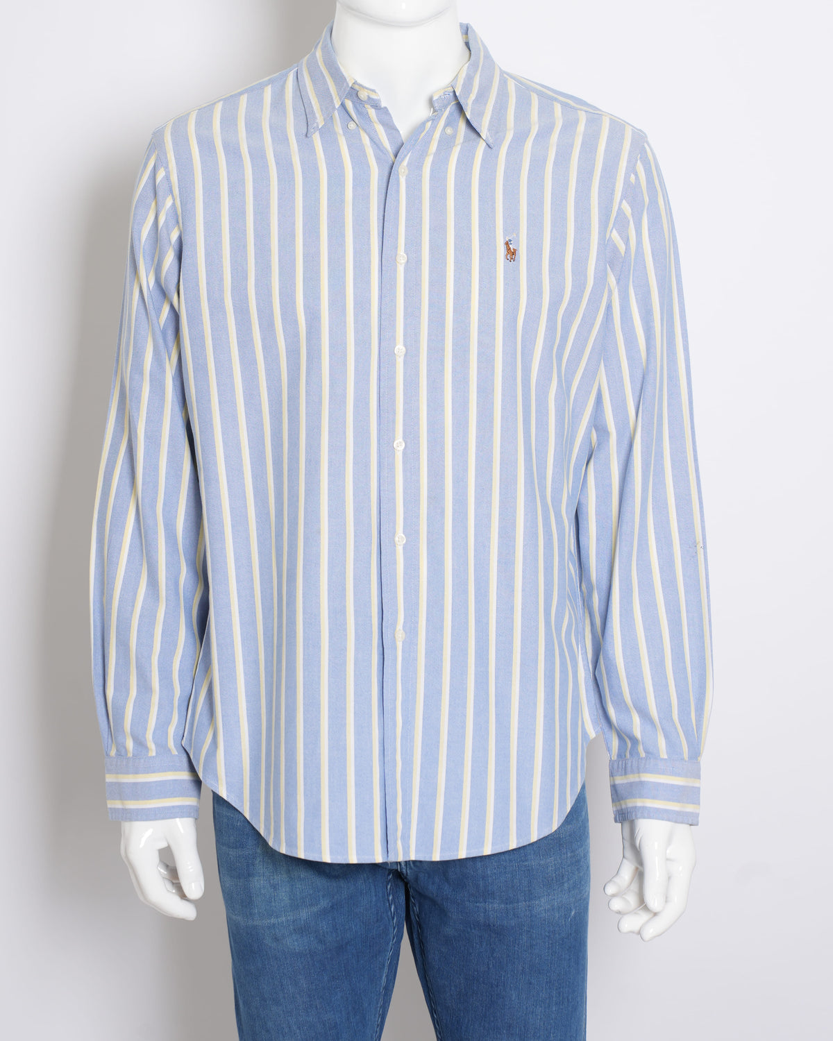 Ralph Lauren Men’s Button-Down Full Sleeve Shirt in Vertical Stripes