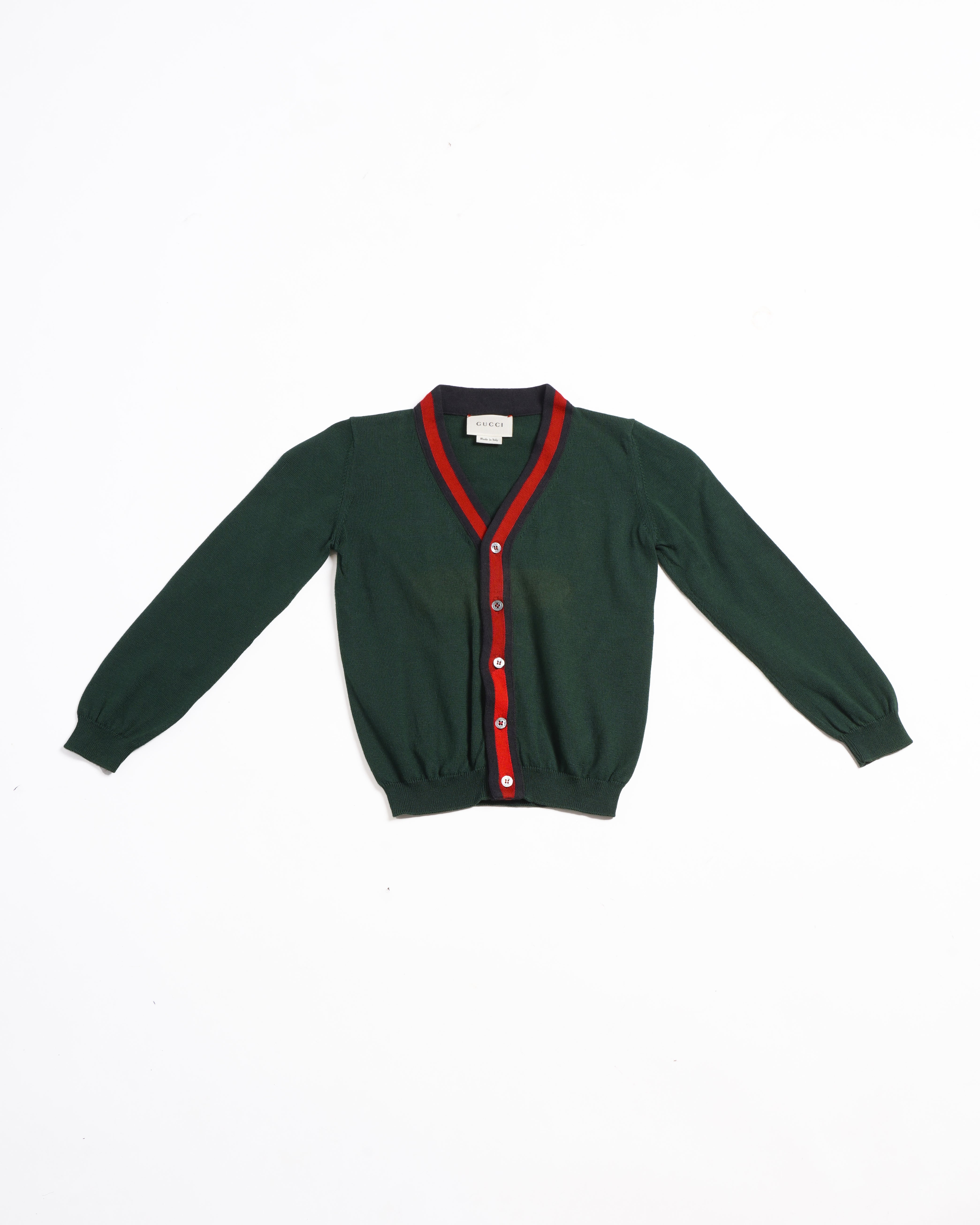 Gucci green & red kids cardigan