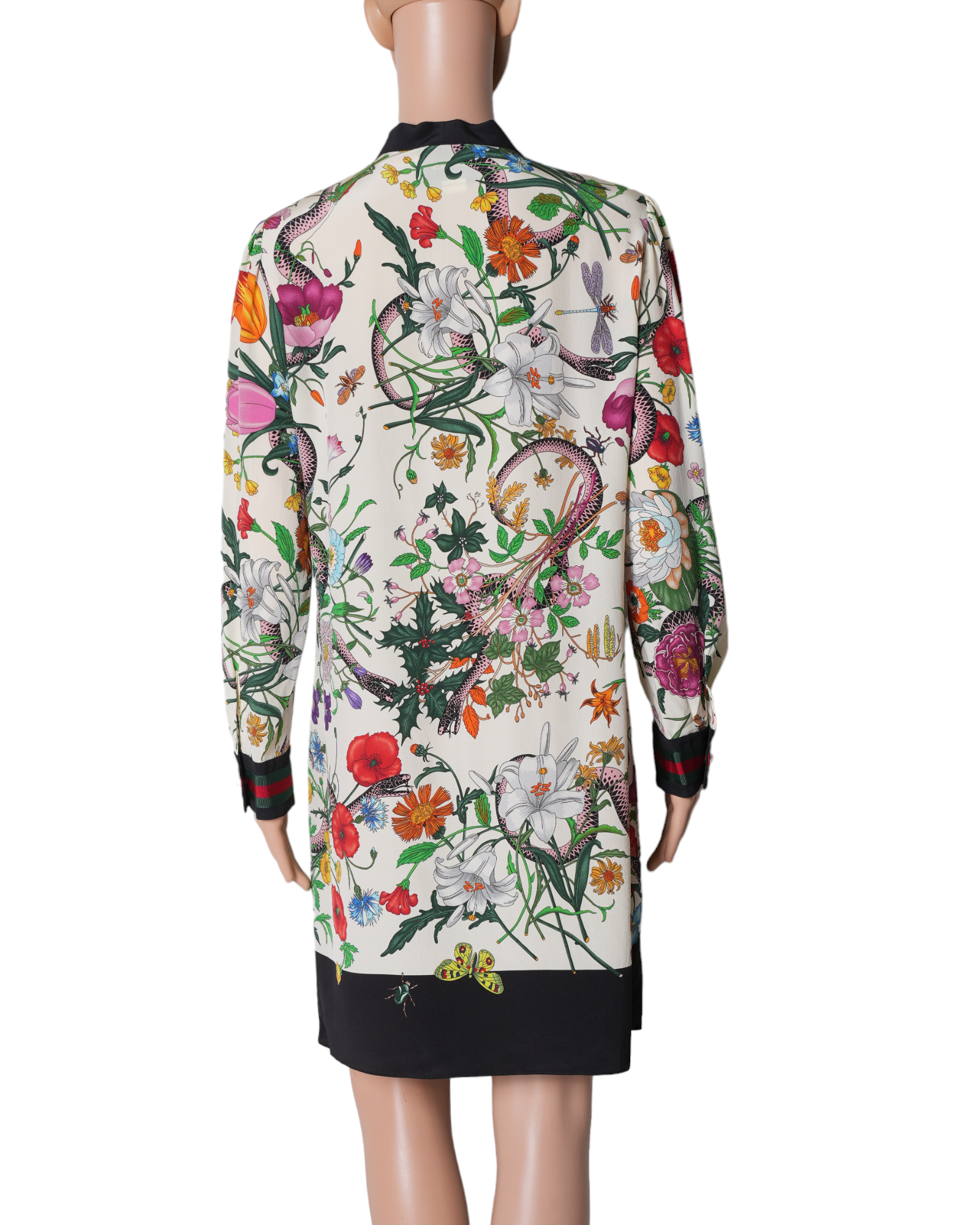 Gucci Botanical Floral Silk Candy Crepe Dress