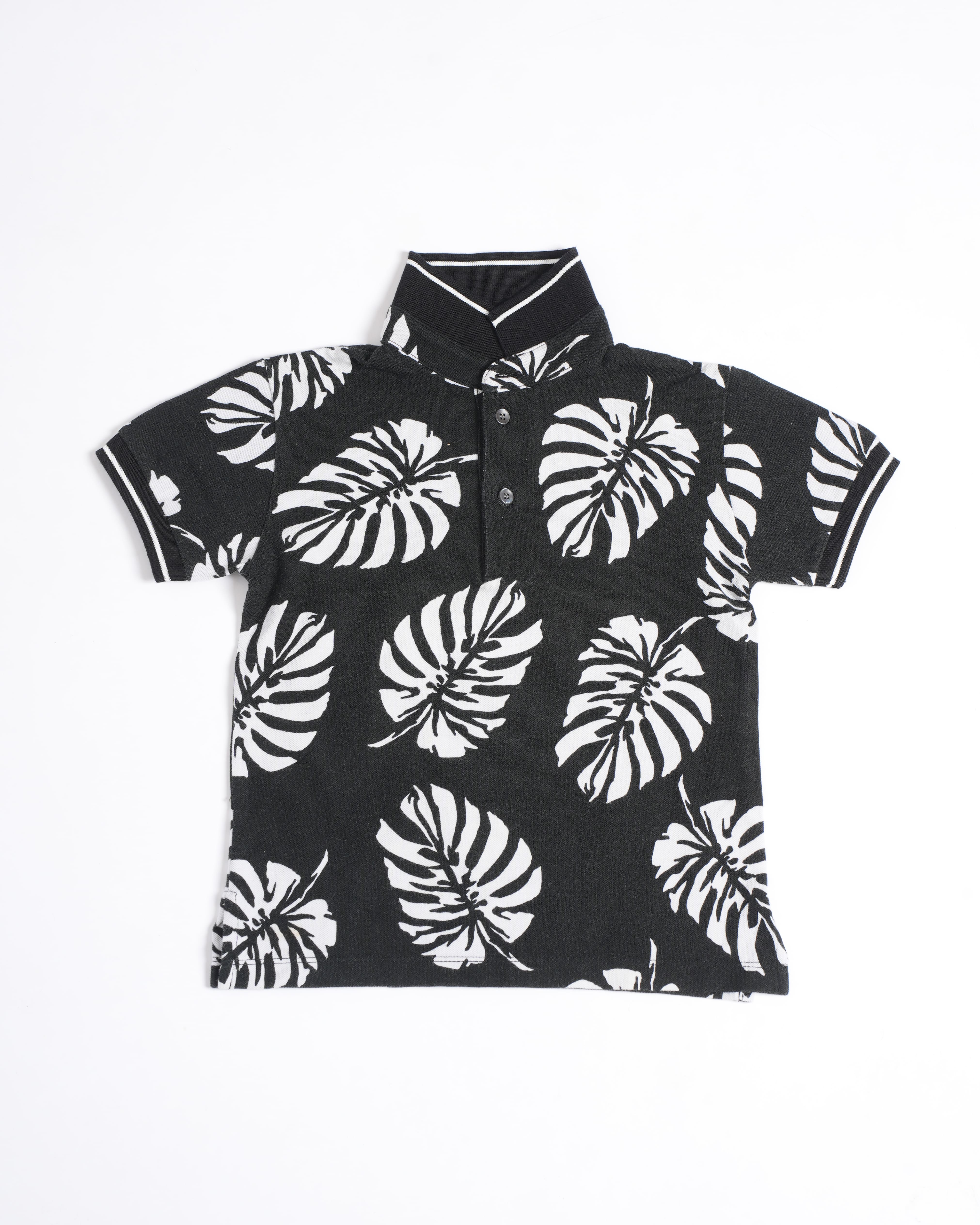 Dolce & Gabbana Leaf Print Polo T-Shirt