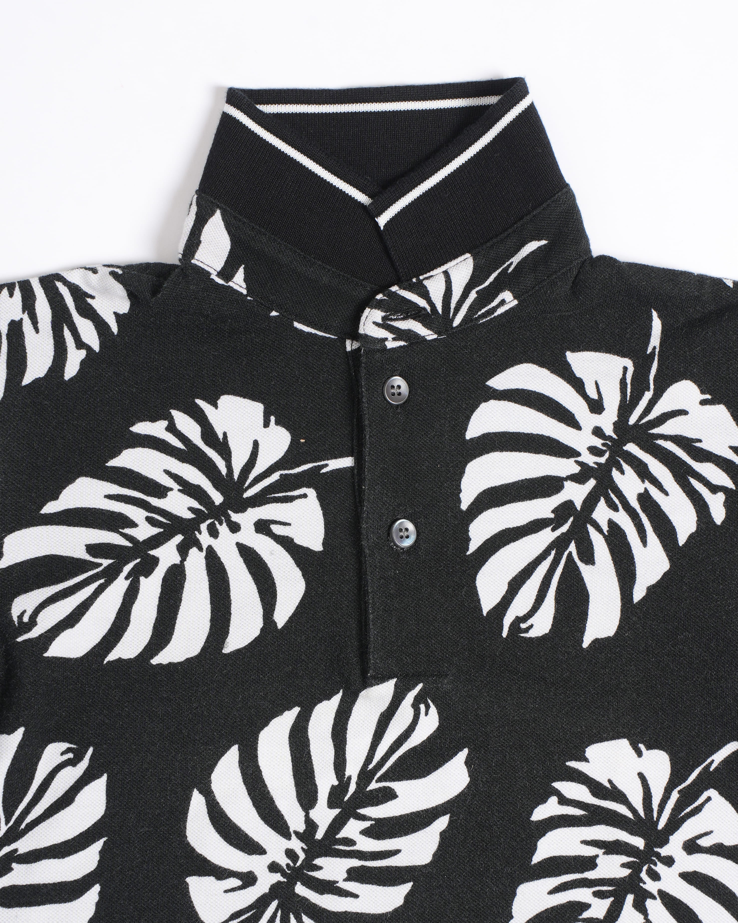 Dolce & Gabbana Leaf Print Polo T-Shirt