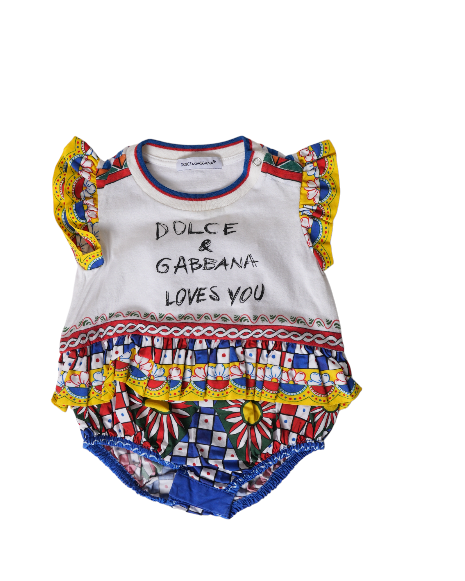 Dolce & Gabbana Baby Girl White Romper