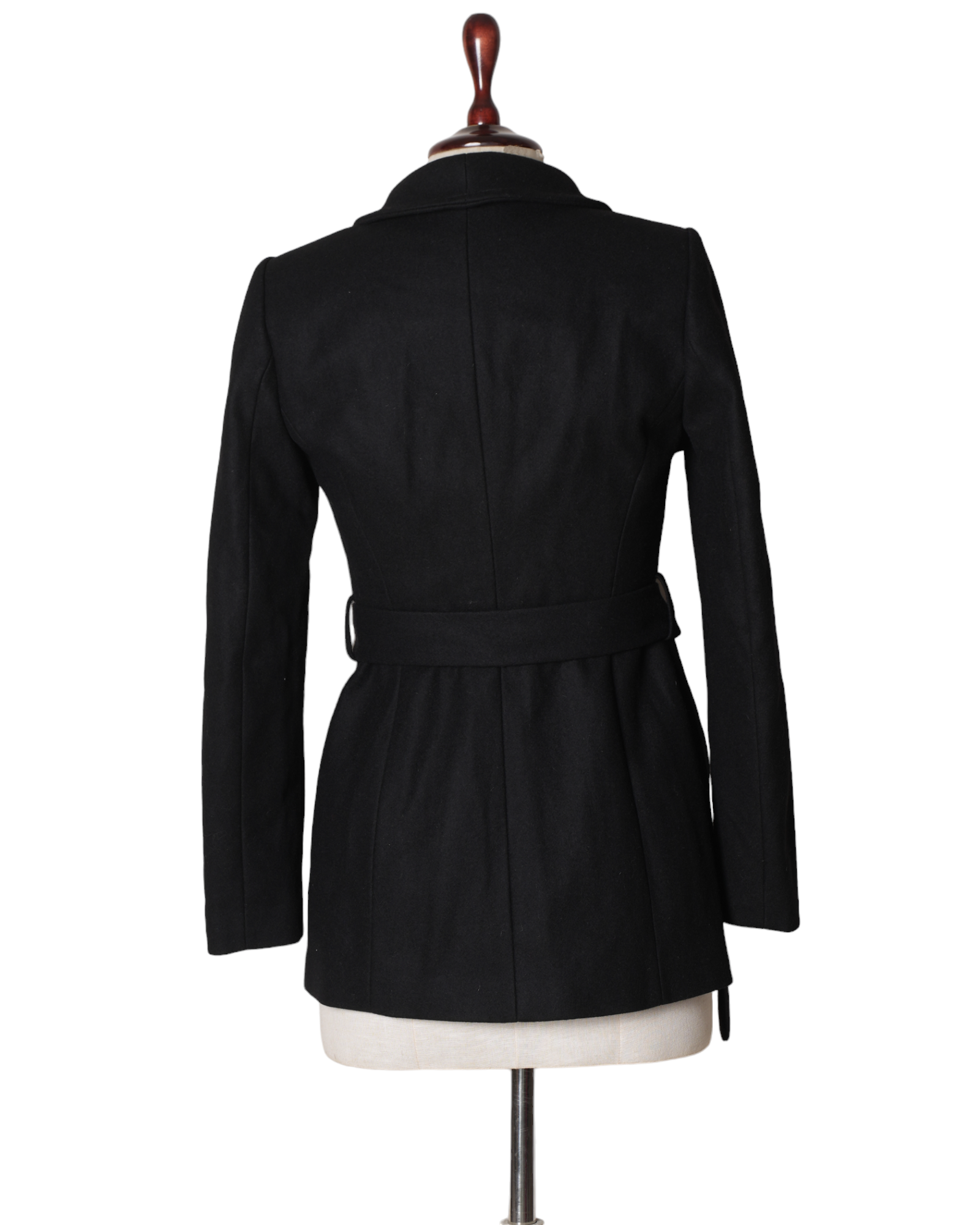 New Ted Baker Black Wrap Wool Coat