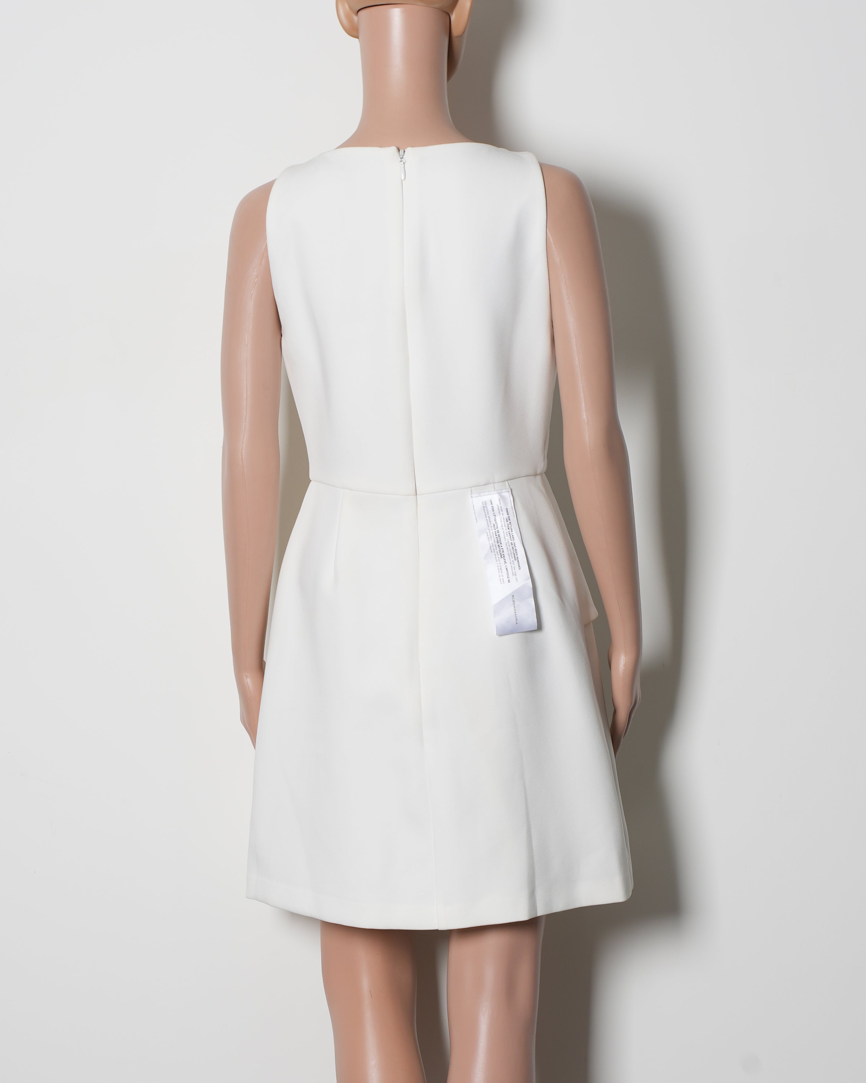 New BCBG Max Azria Sleeveless V Neck Dress In White