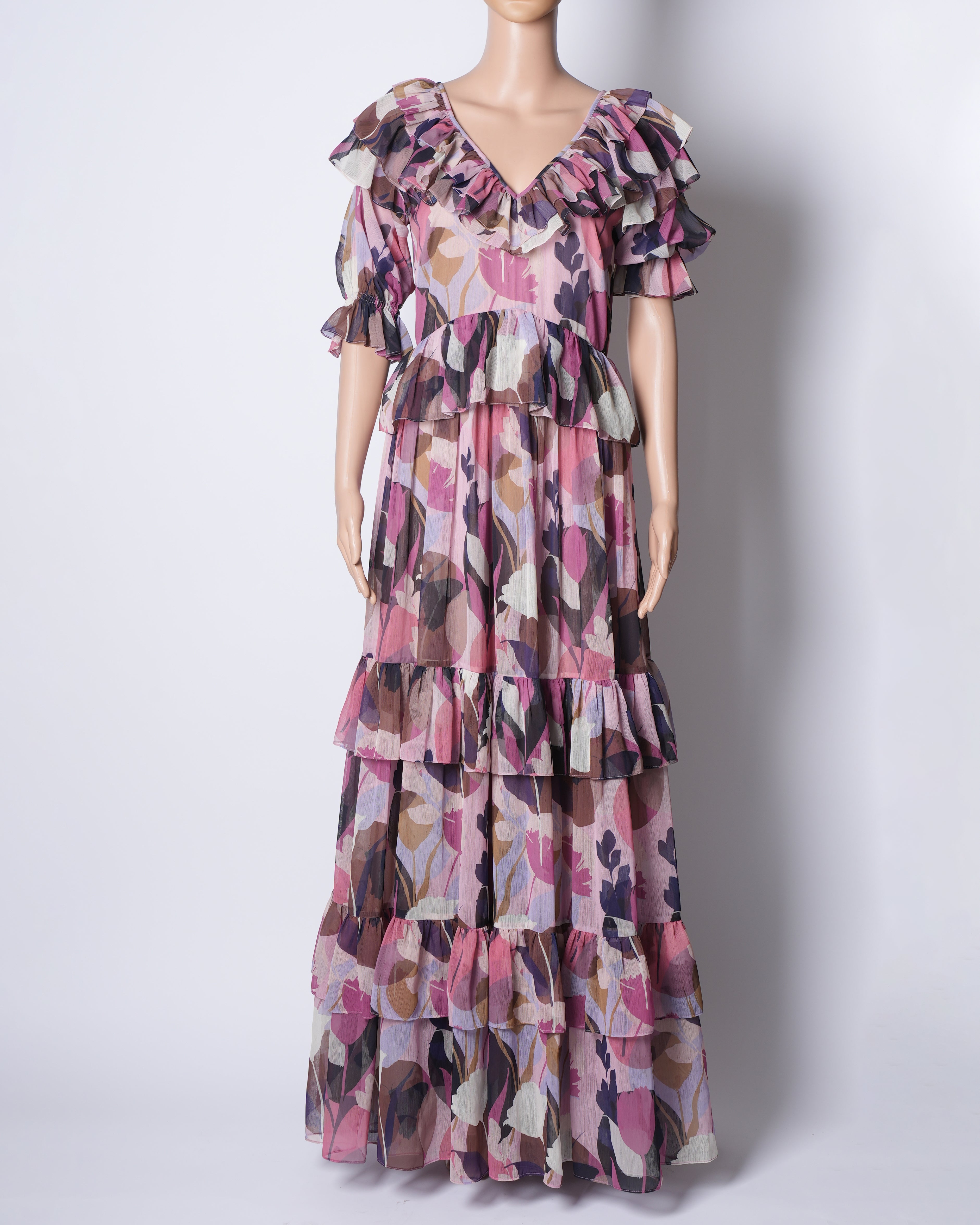 Pankaj & Nidhi Floral Dress In Shades of Pink