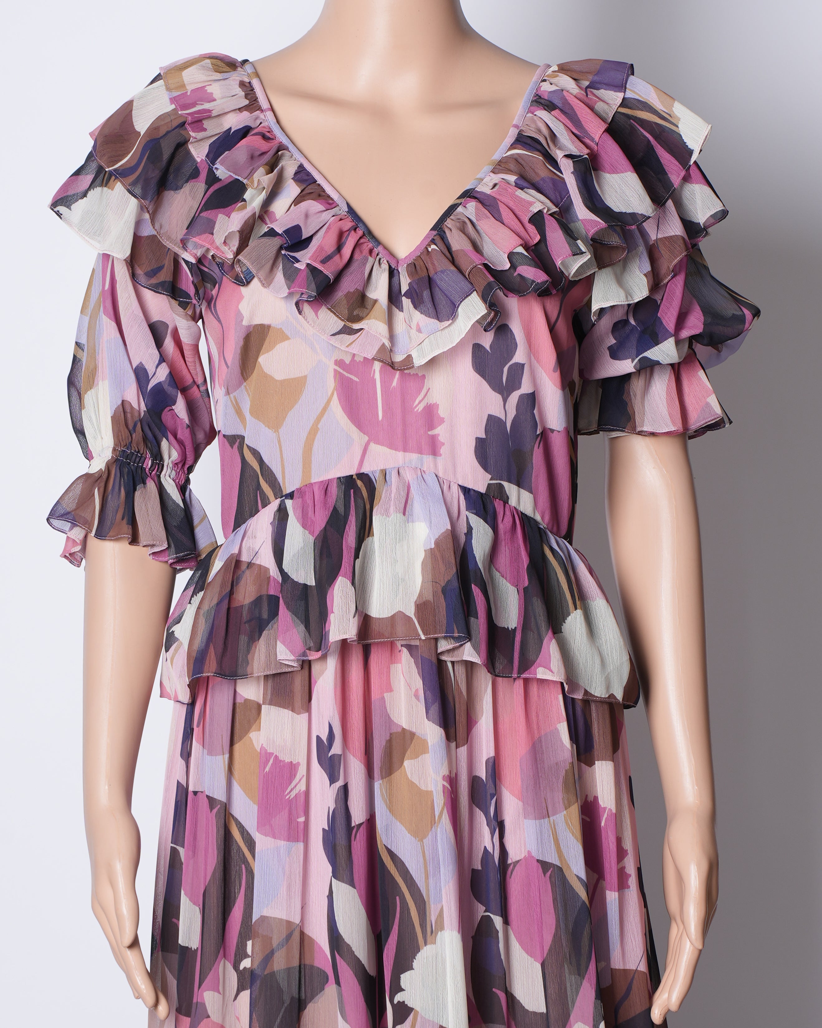 Pankaj & Nidhi Floral Dress In Shades of Pink