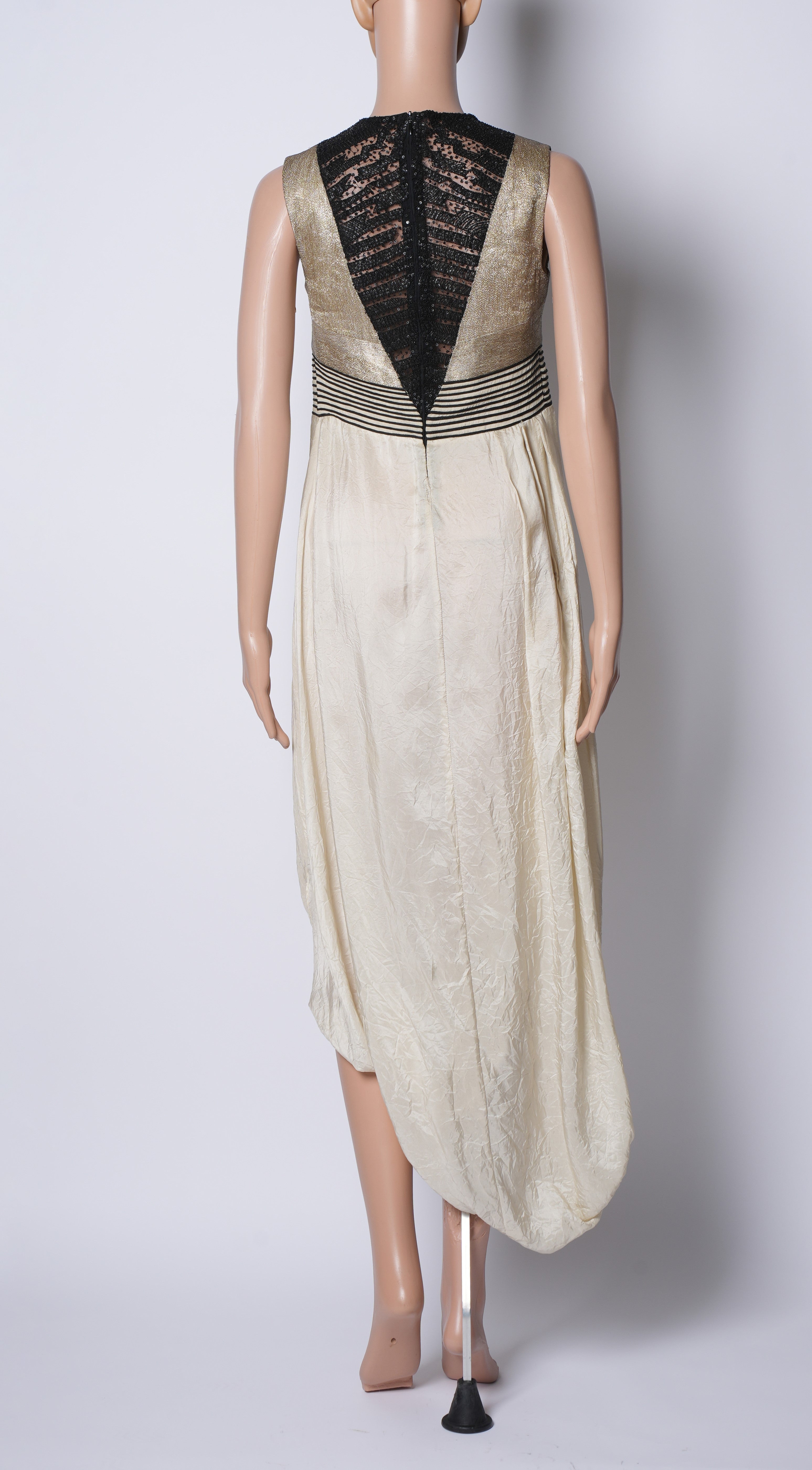 Anamika Khanna Cowl Dress Cream & Black