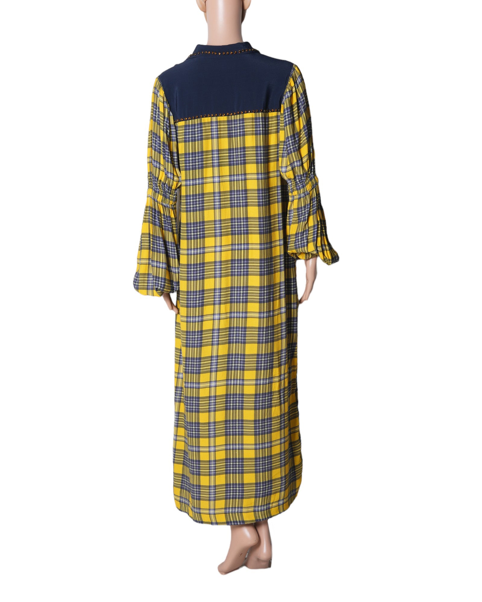 Dhruv Kapoor Plaid Dress In Yellow