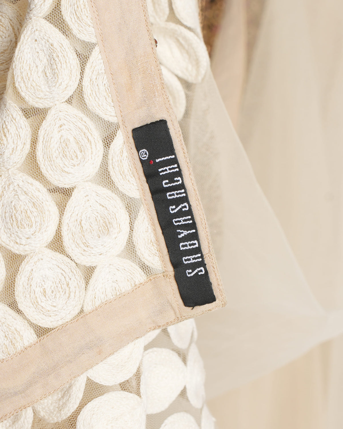 Sabyasachi Sequin Work Kurta Set Of 3 In Beige WIth Thick Border